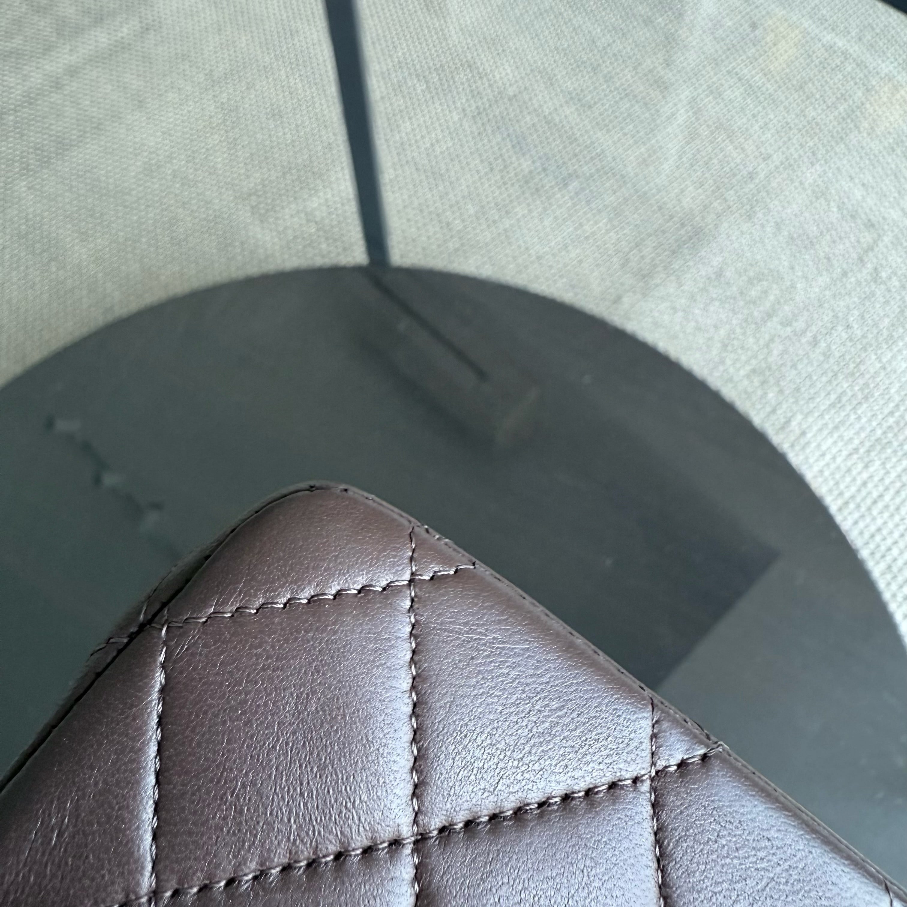 Chanel Classic Flap Medium - 25CM Quilted Lambskin Brown Silver Hardware Series 19