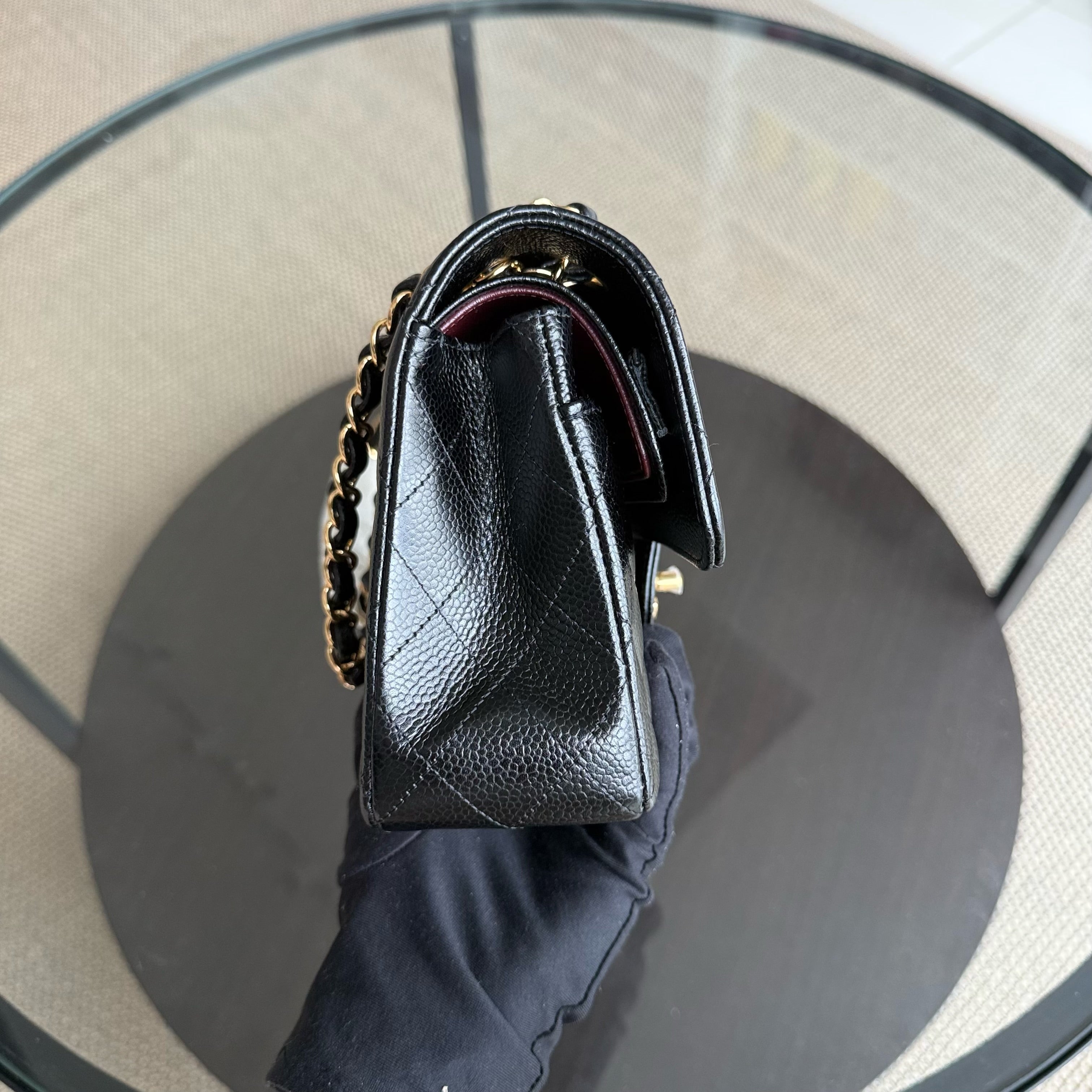 Chanel Classic Flap Small - Caviar 23CM Quilted Black Gold Hardware Series 30