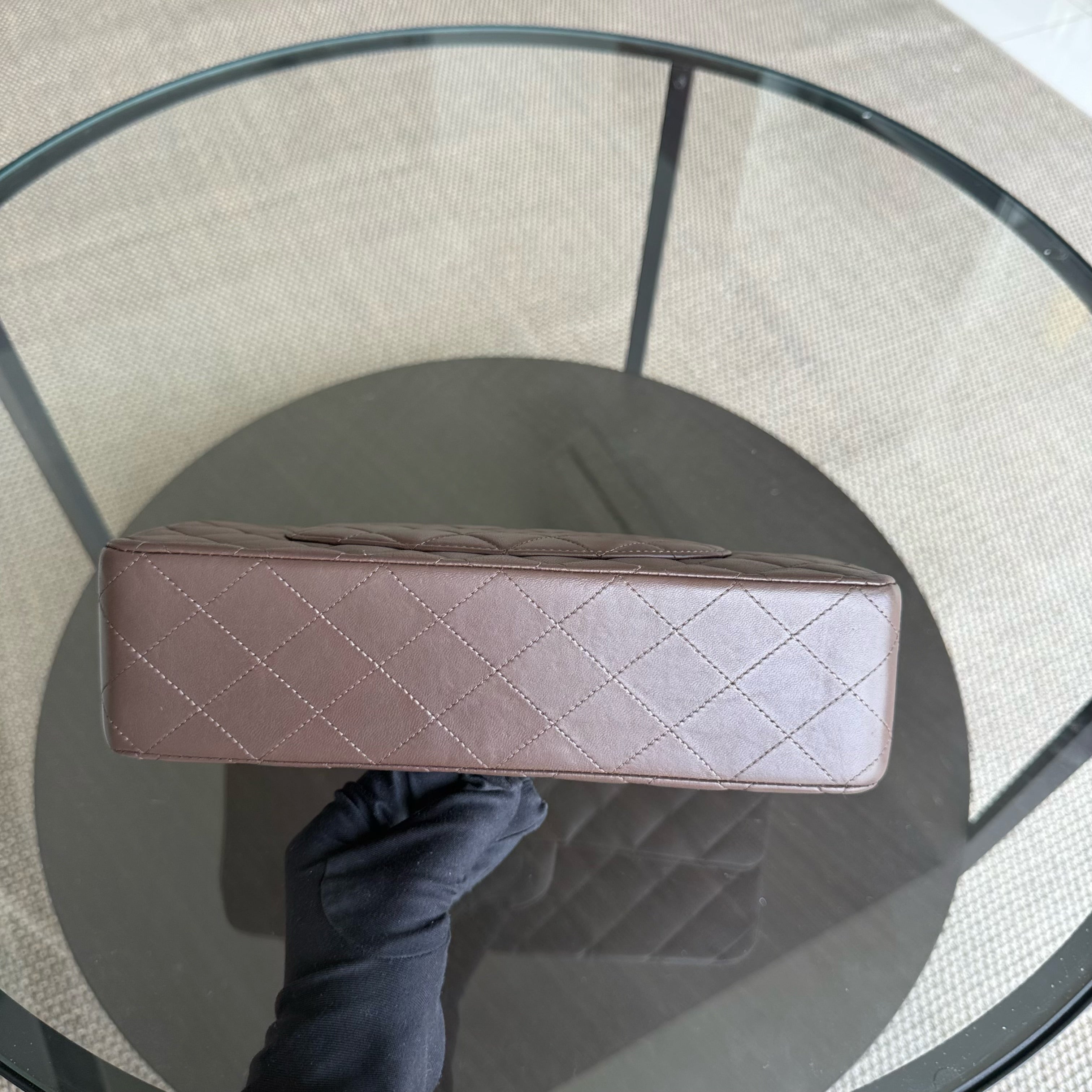 Chanel Classic Flap Medium - 25CM Quilted Lambskin Brown Silver Hardware Series 19