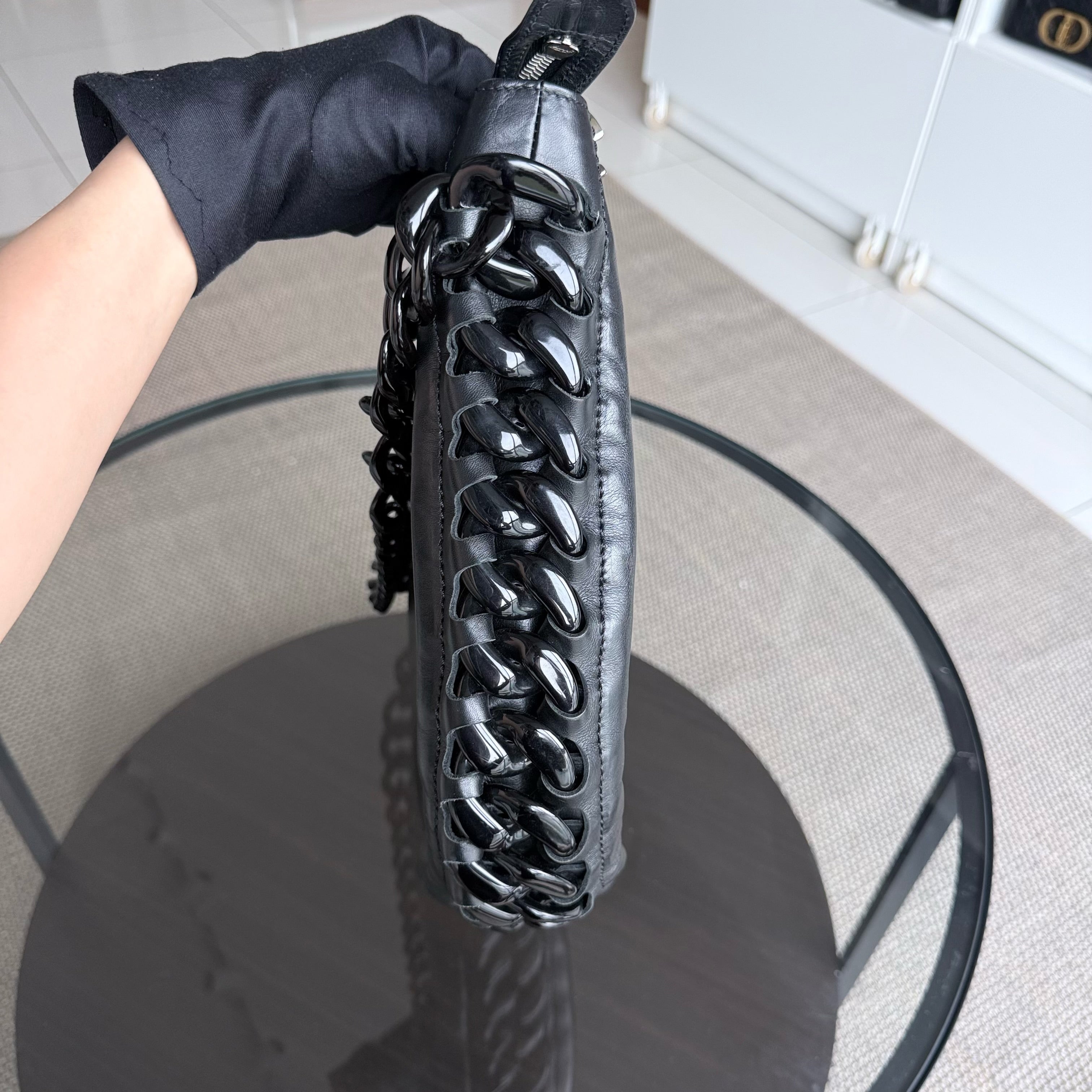 Chanel Shopping Tote - Calfskin Quilted Black Gold Hardware Series 11