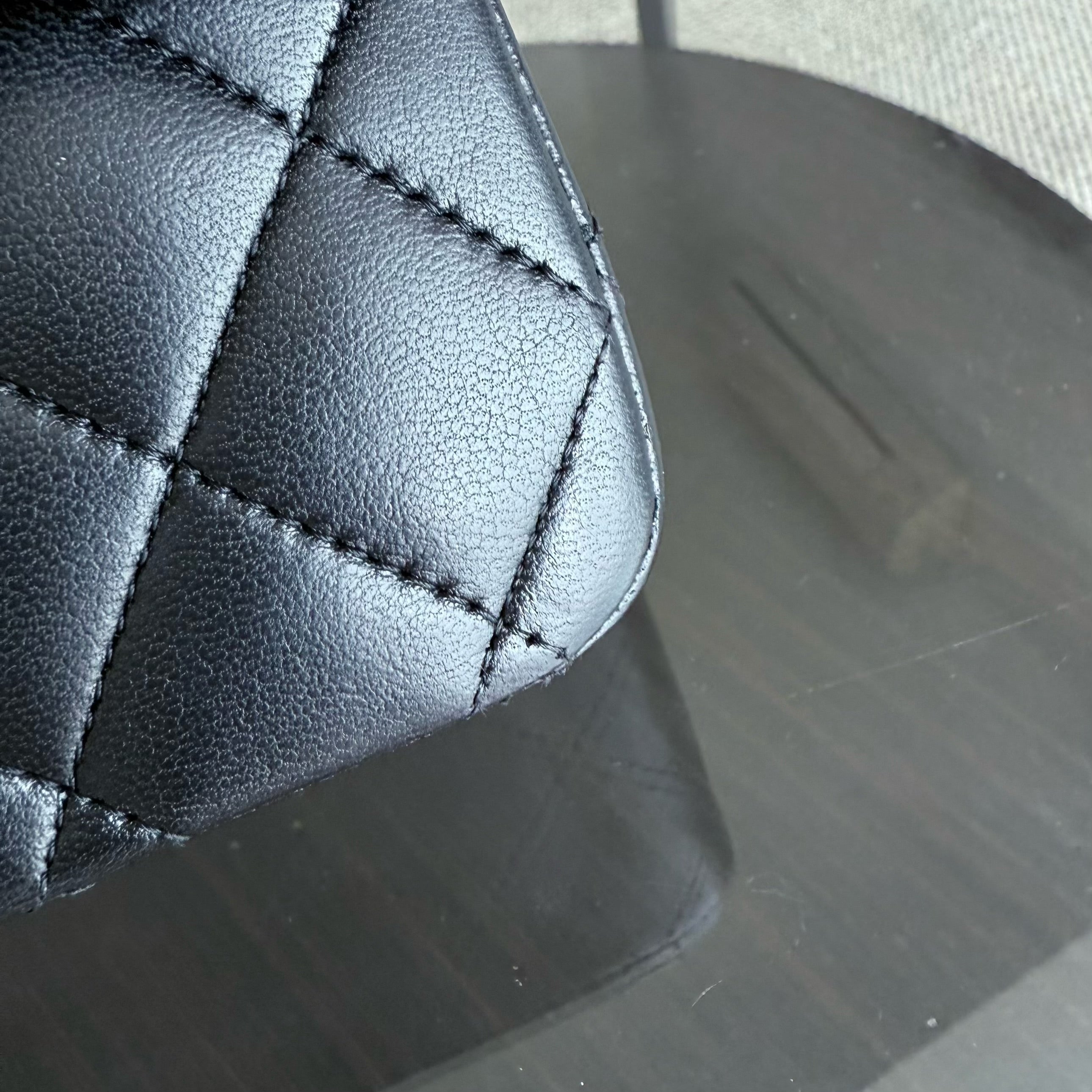 Chanel Classic Flap Medium - 25CM Quilted Lambskin Black Gold Hardware Series 16