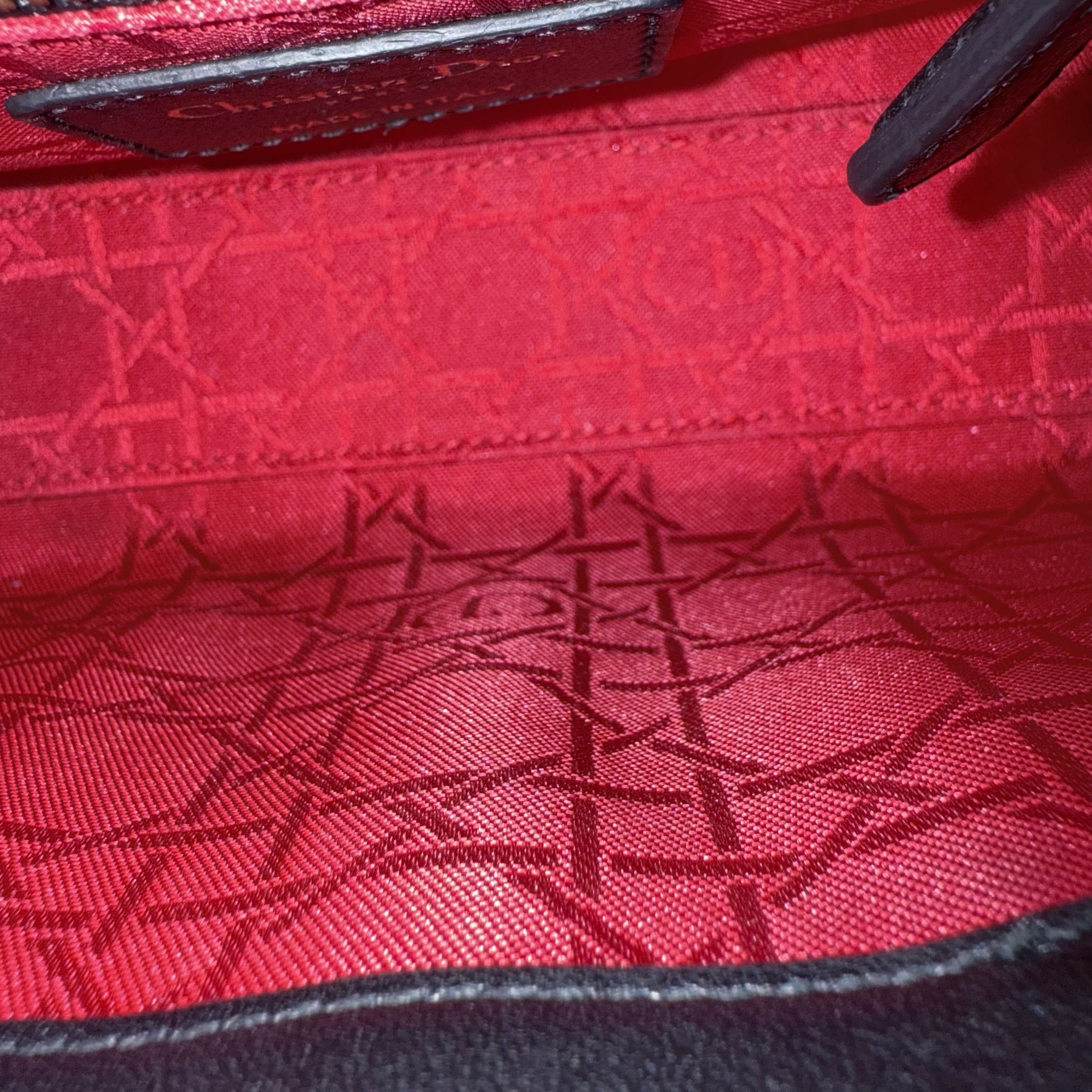 Dior Lady Mini - Cannage Lambskin Black Gold Hardware Adjustable Strap