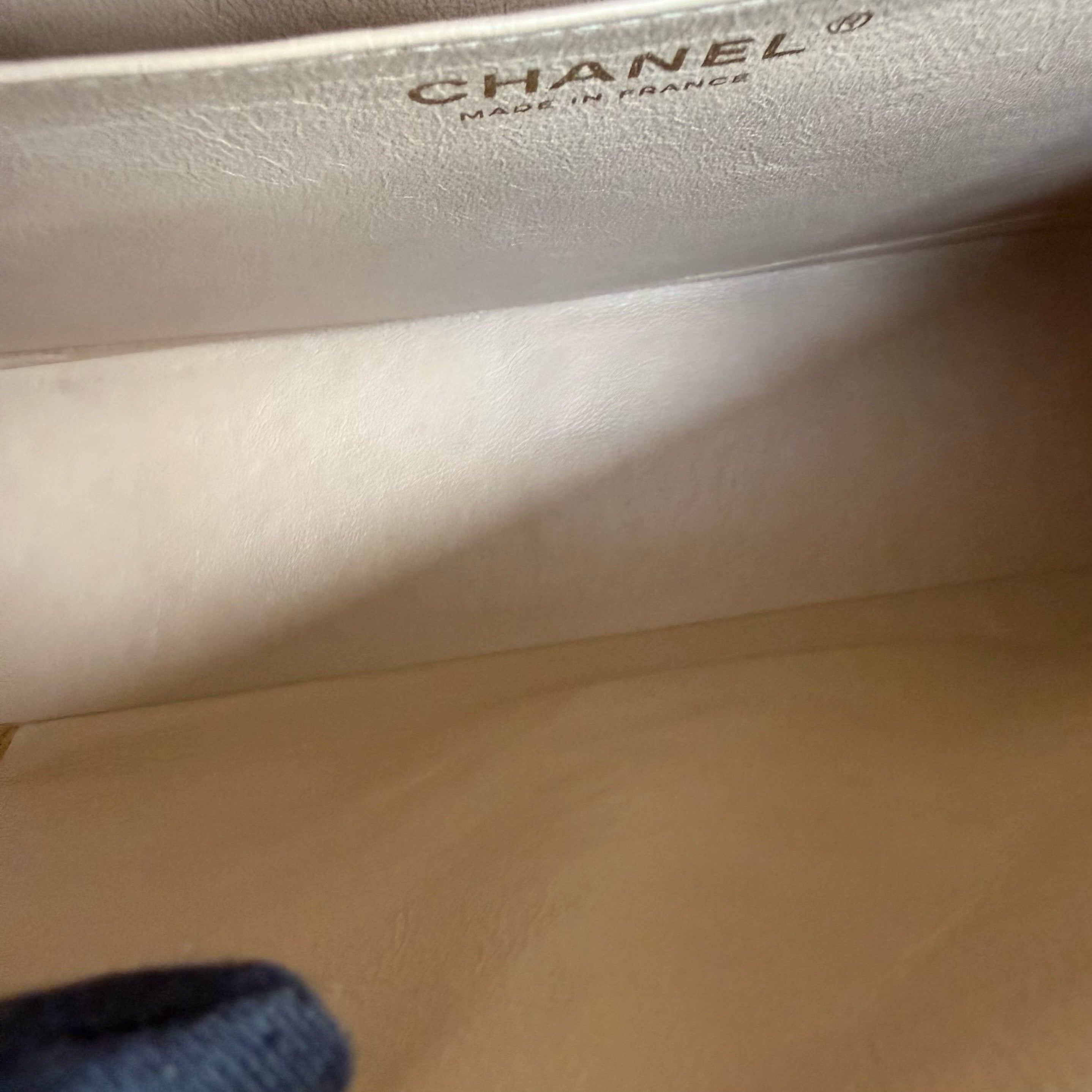 Chanel Classic Flap Jumbo - Caviar 30CM Single Flap Quilted Beige Gold Hardware Series 12