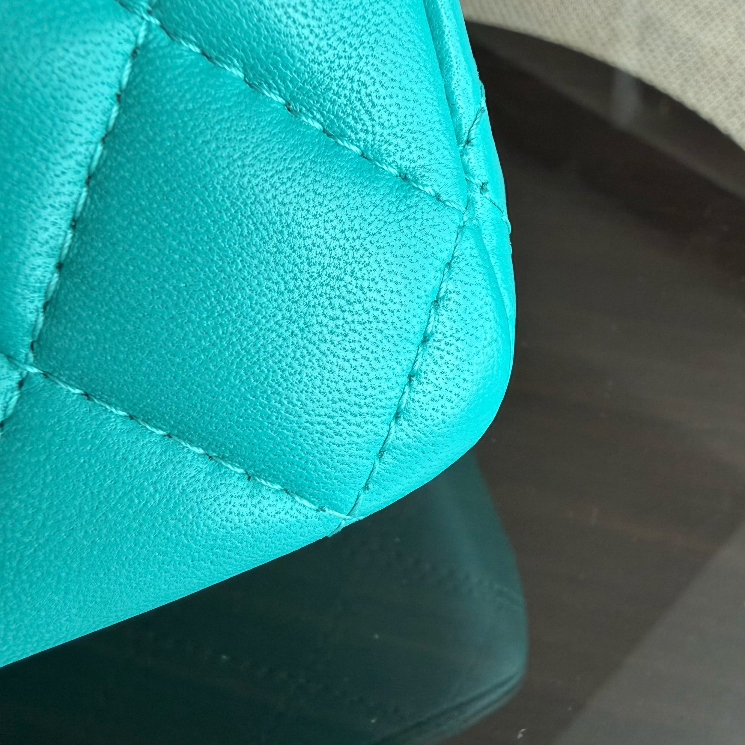 Chanel Classic Flap Medium - 25CM Quilted Lambskin Cyan Gold Hardware Series 23