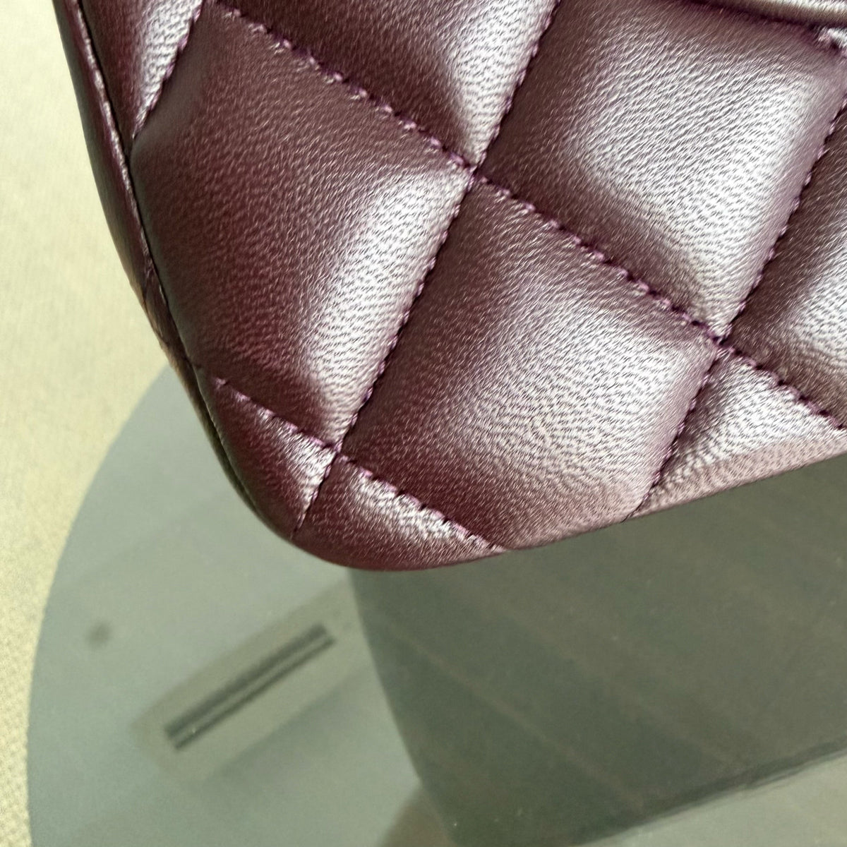 Chanel Classic Flap Jumbo - Double Flap 30CM Quilted Lambskin Dark Maroon Dark Silver Hardware