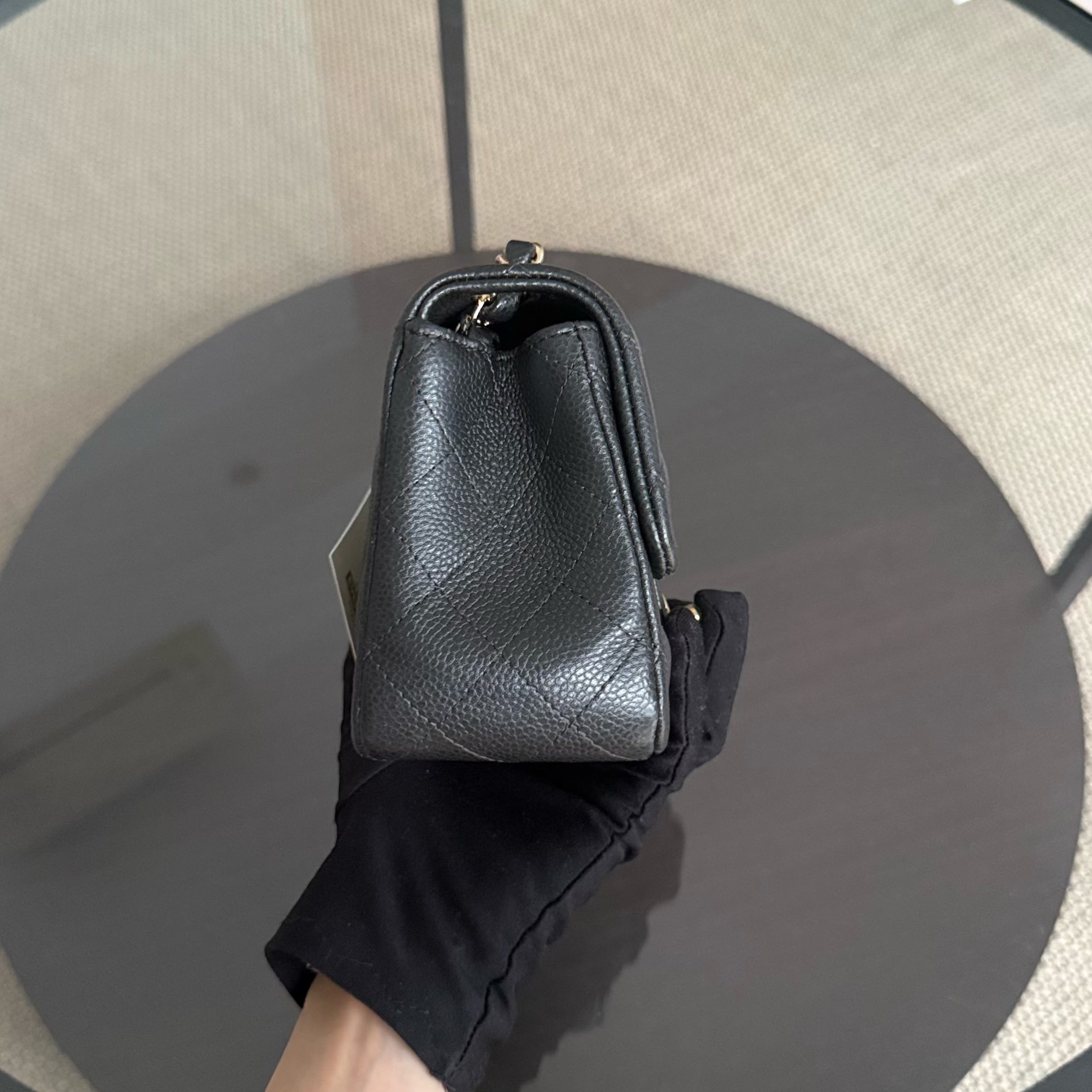 Chanel Classic Flap Mini Square - Caviar Quilted Black Gold Hardware Series 25