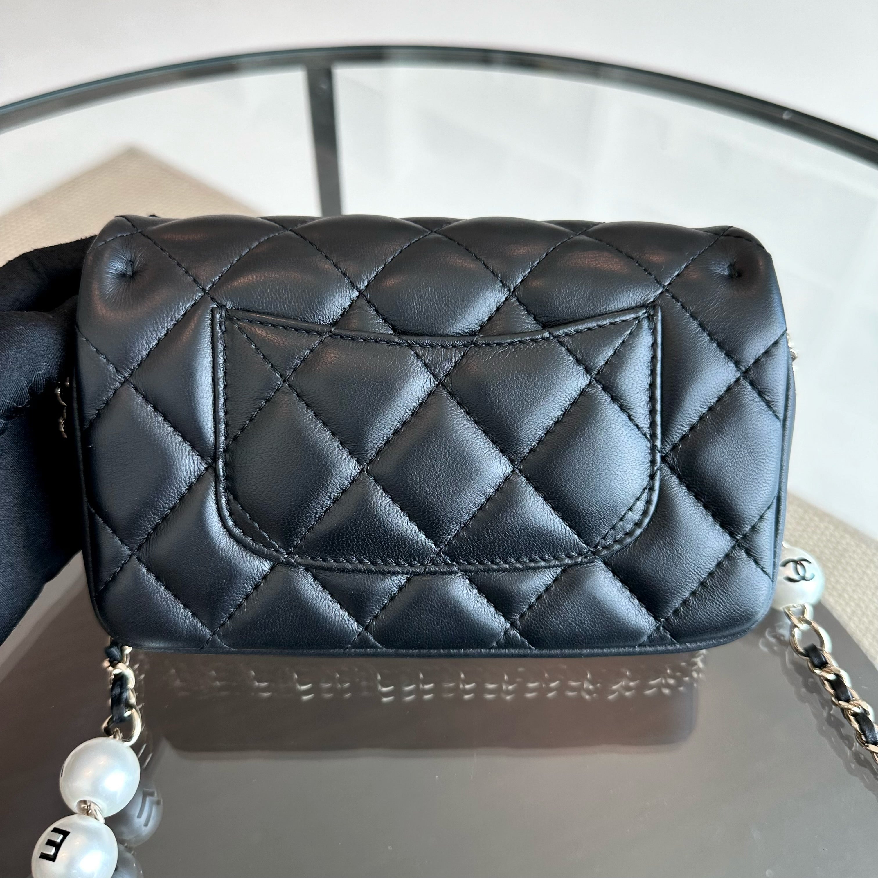 Chanel Pearl Mini Flap Quilted My Previous Lambskin Black GHW No 29