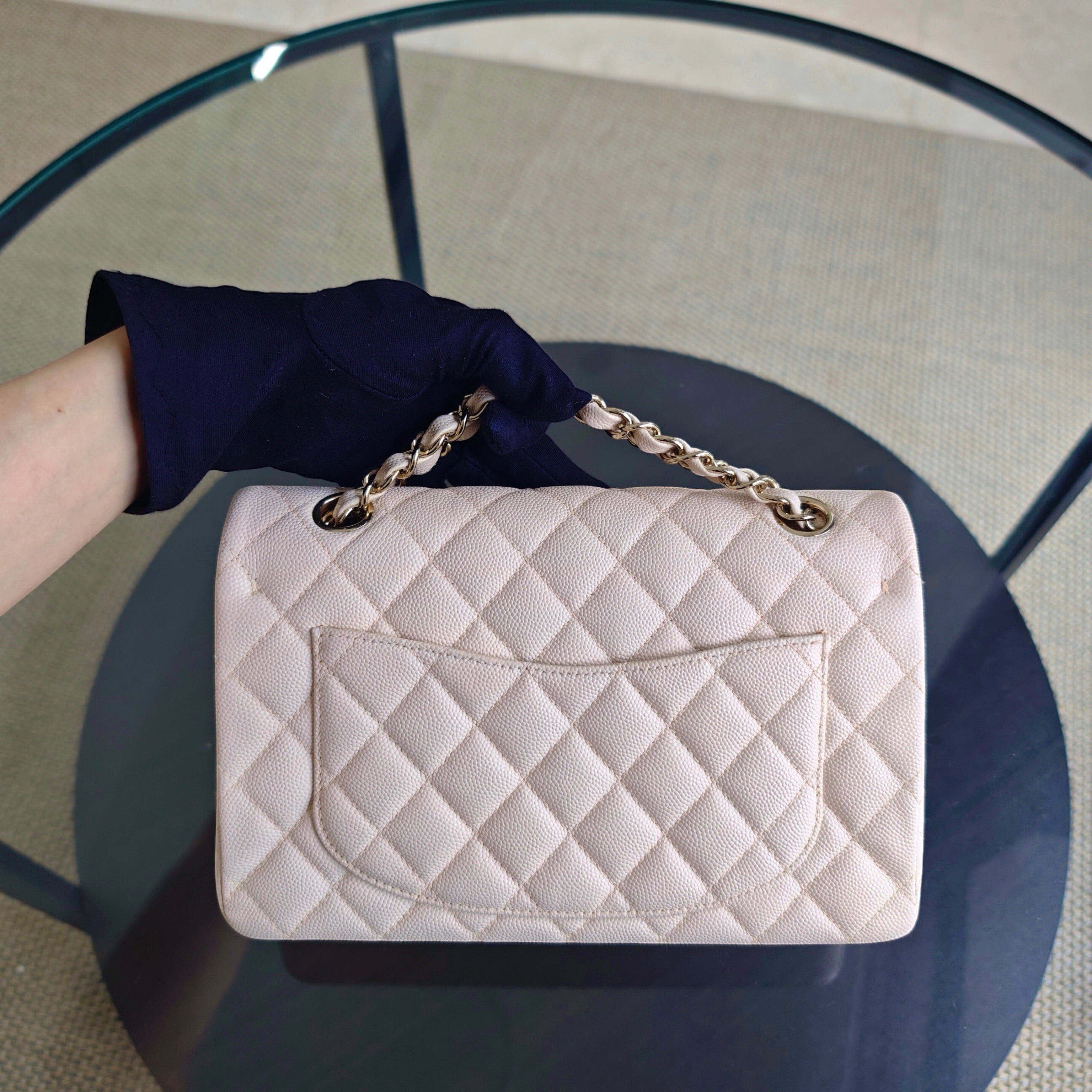 Chanel Classic Flap Small - Caviar 23CM Quilted Light Pink Light Gold Hardware Series 29
