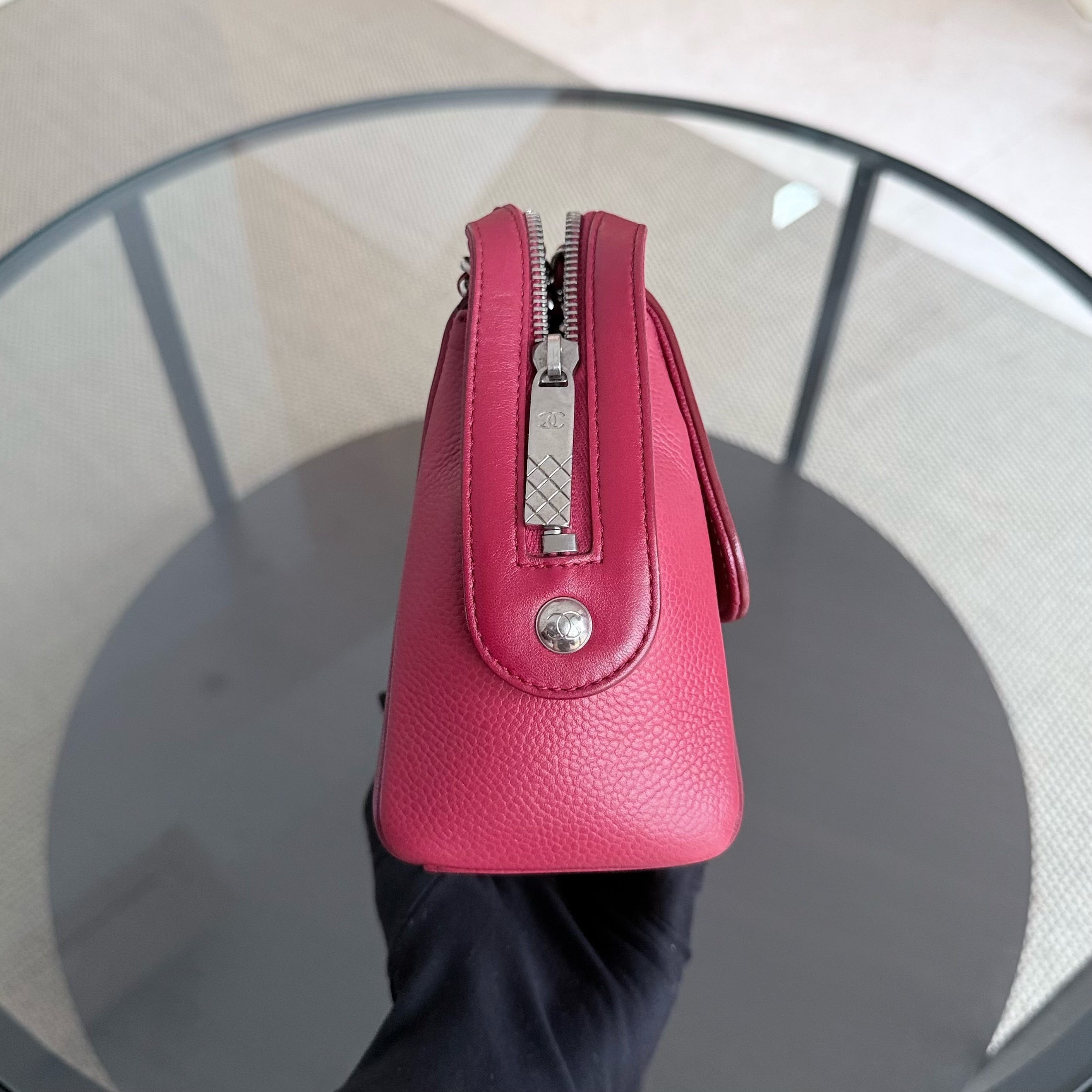 Chanel Flap Medium - Caviar 25CM Quilted Dark Red Silver Hardware Series 24