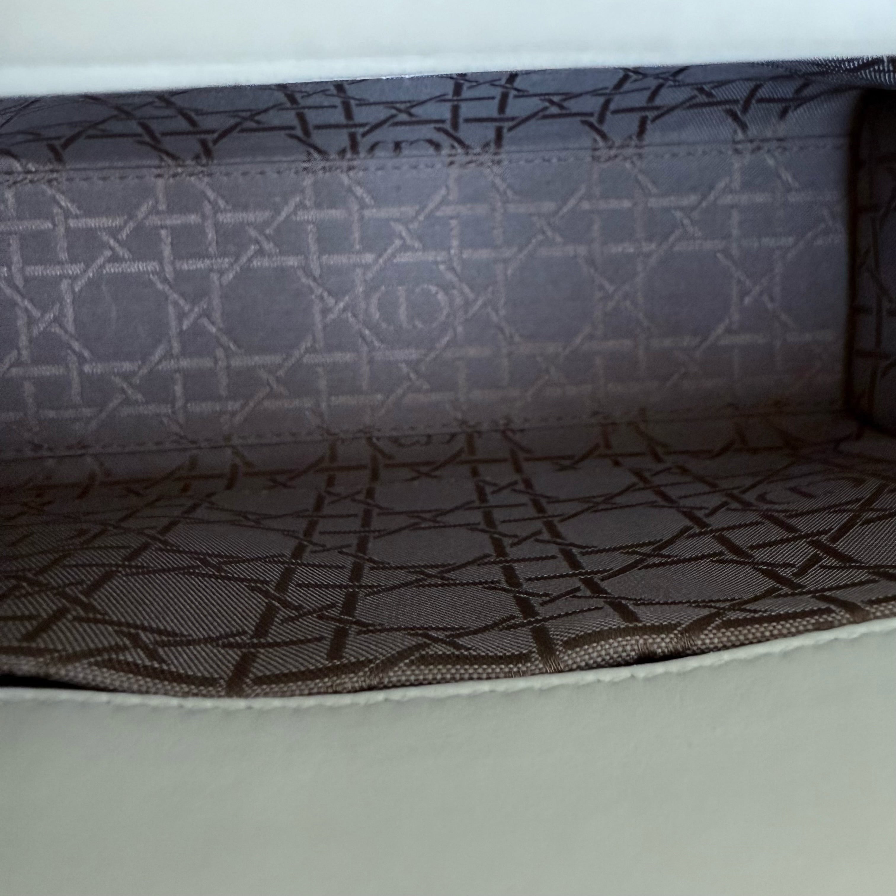 Dior Lady Small - Cannage Lambskin White Gold Hardware