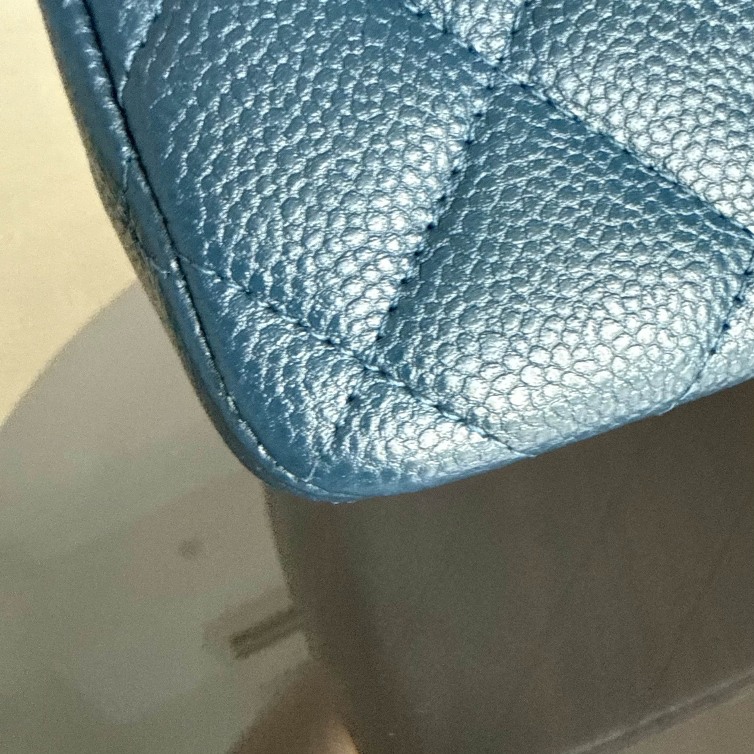 Chanel Classic Flap Jumbo - Caviar 30CM Double Flap Quilted Blue Silver Hardware& Chanel 2.55 Reissue Chevron Gray Grey Gold Hardware