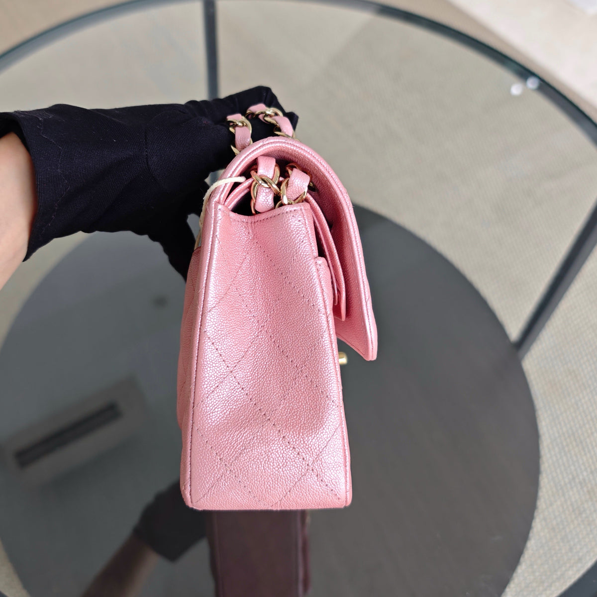 Chanel Classic Flap Small - Caviar 23CM Quilted Light Pink Gold Hardware Series 27
