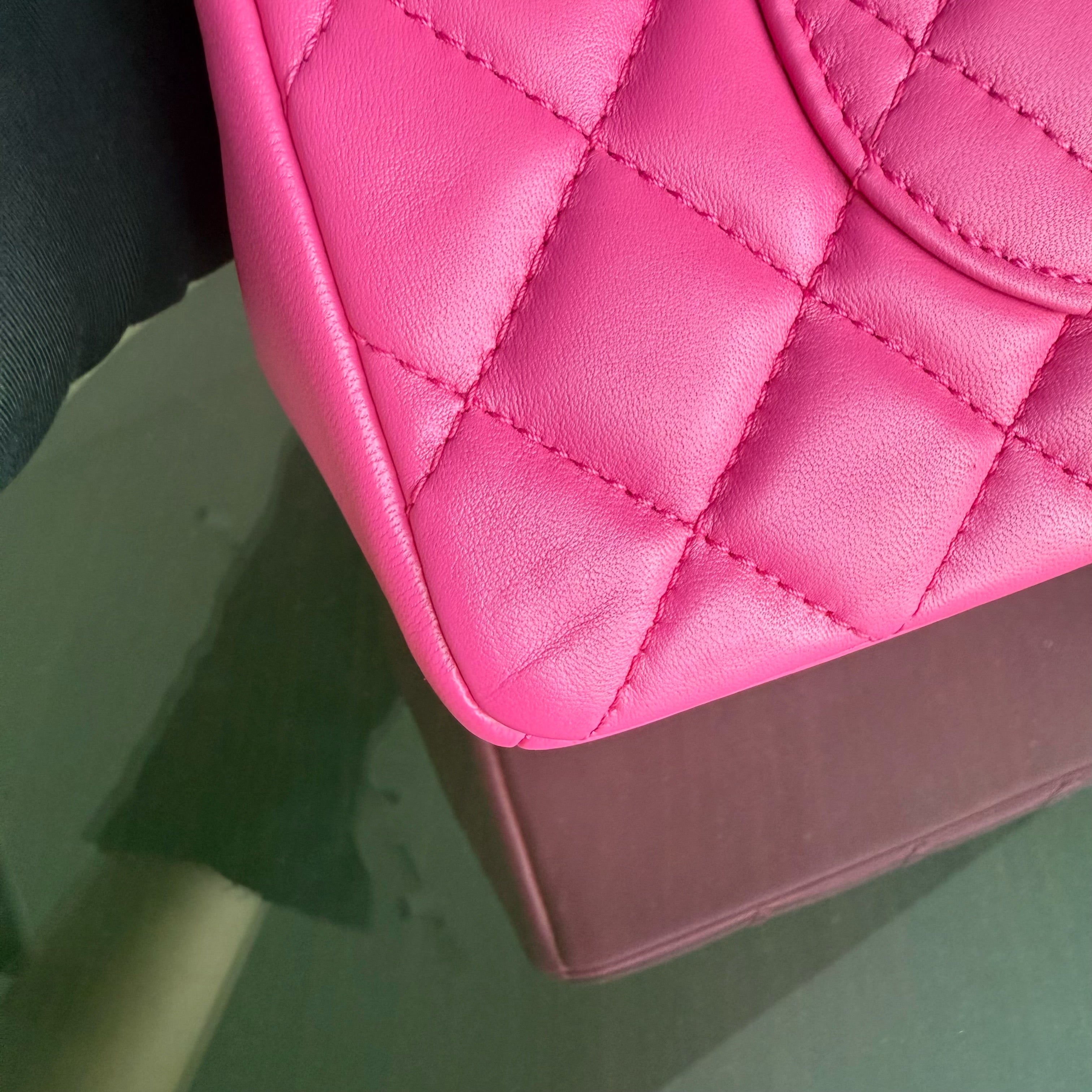 Chanel Chic Flap Seasonal Flap Medium - 25CM Quilted Lambskin Pink Gold Hardware Series 21