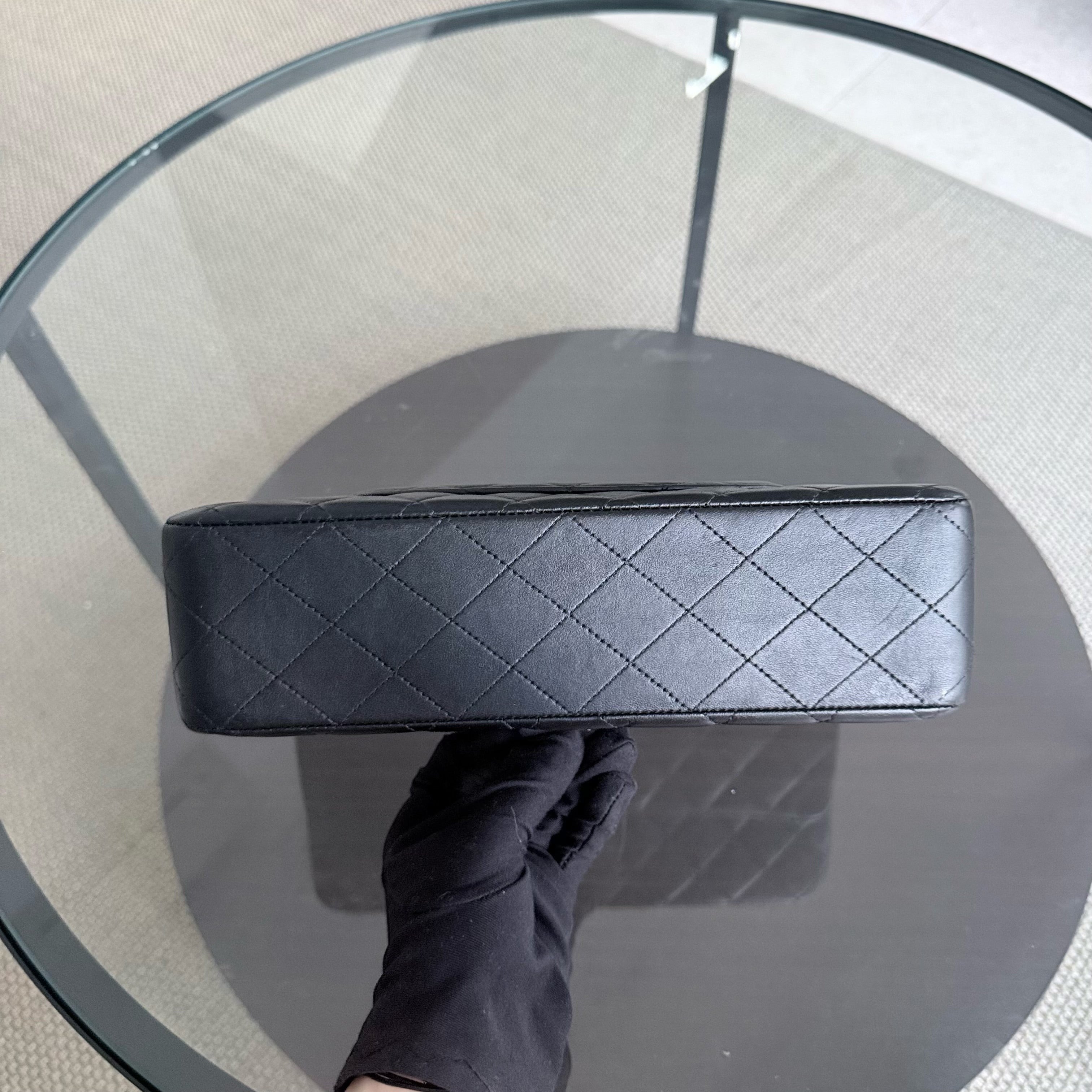 Chanel Classic Flap Medium - 25CM Quilted Lambskin Black Silver Hardware Series 13