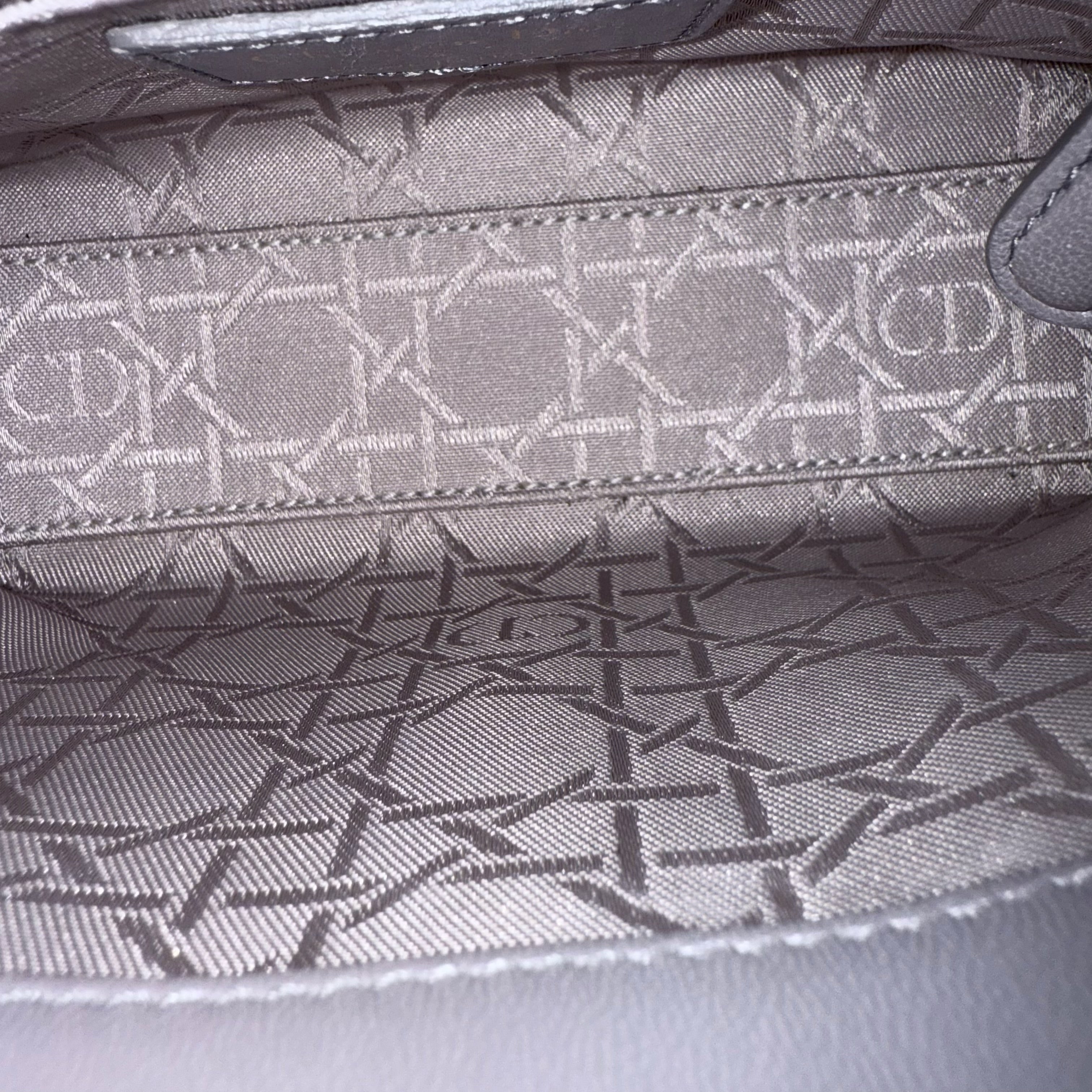Dior Lady Mini - Cannage Lambskin Grey Gray Gold Hardware Adjustable Strap