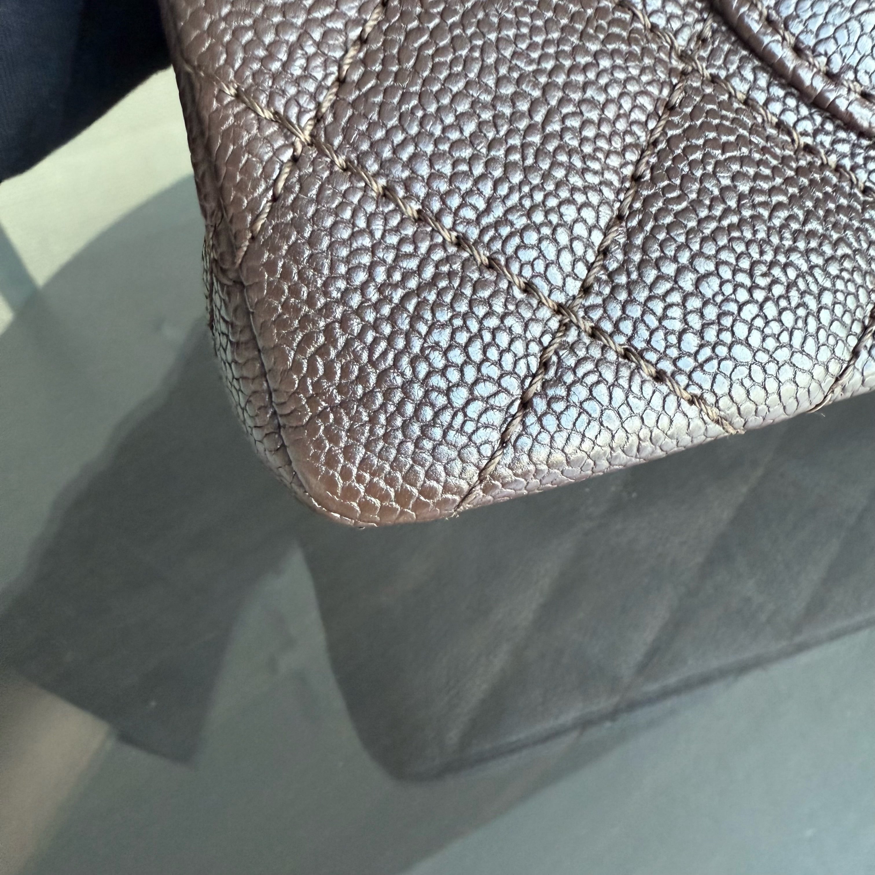 Chanel 2.55 Reissue 226 - Caviar Quilted Grained Calfskin Dark Brown Silver Hardware Series 14