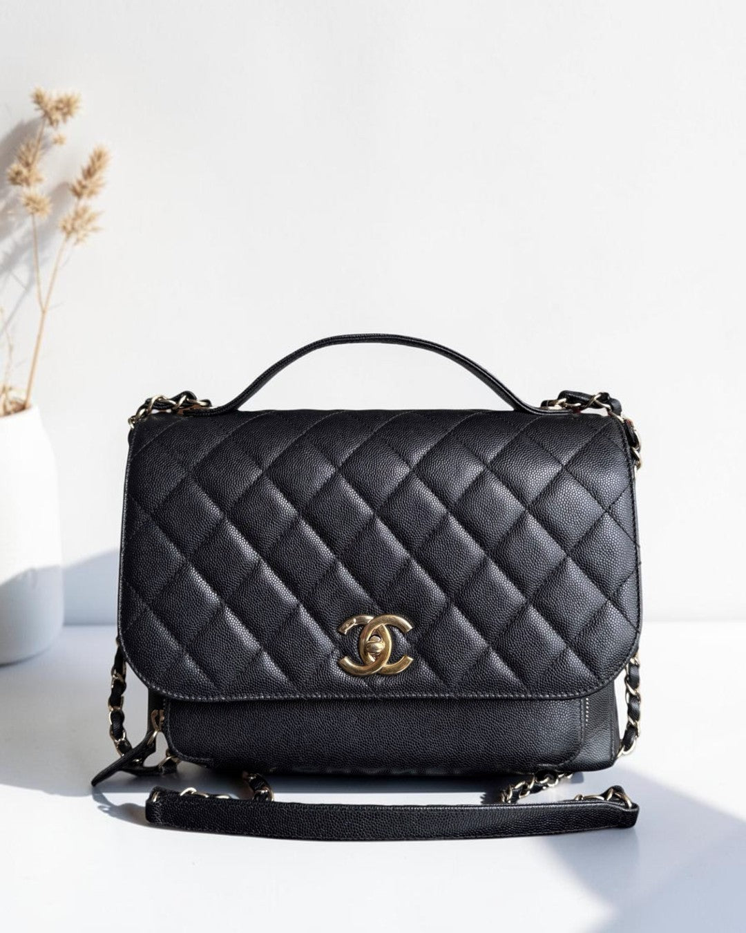Chanel Business Affinity Large - 27CM Caviar Quilted Black Gold Hardware Series 23