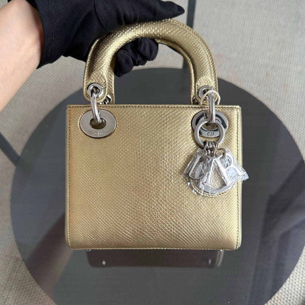 Dior Lady Mini - Exotic Lizard Gold Hardware