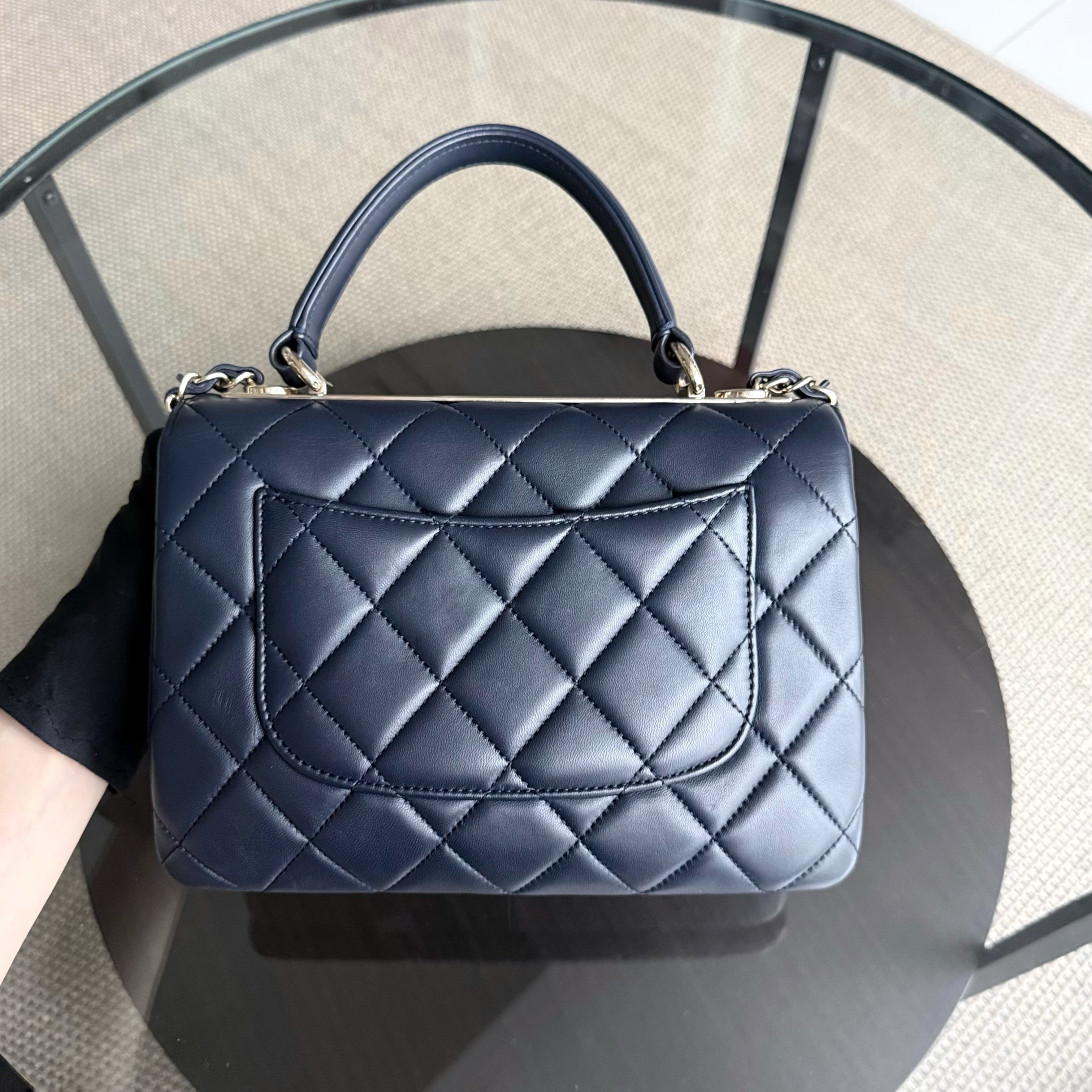 Chanel Trendy CC Small - Quilted Lambskin Dark Navy Blue Gold Hardware Series 23