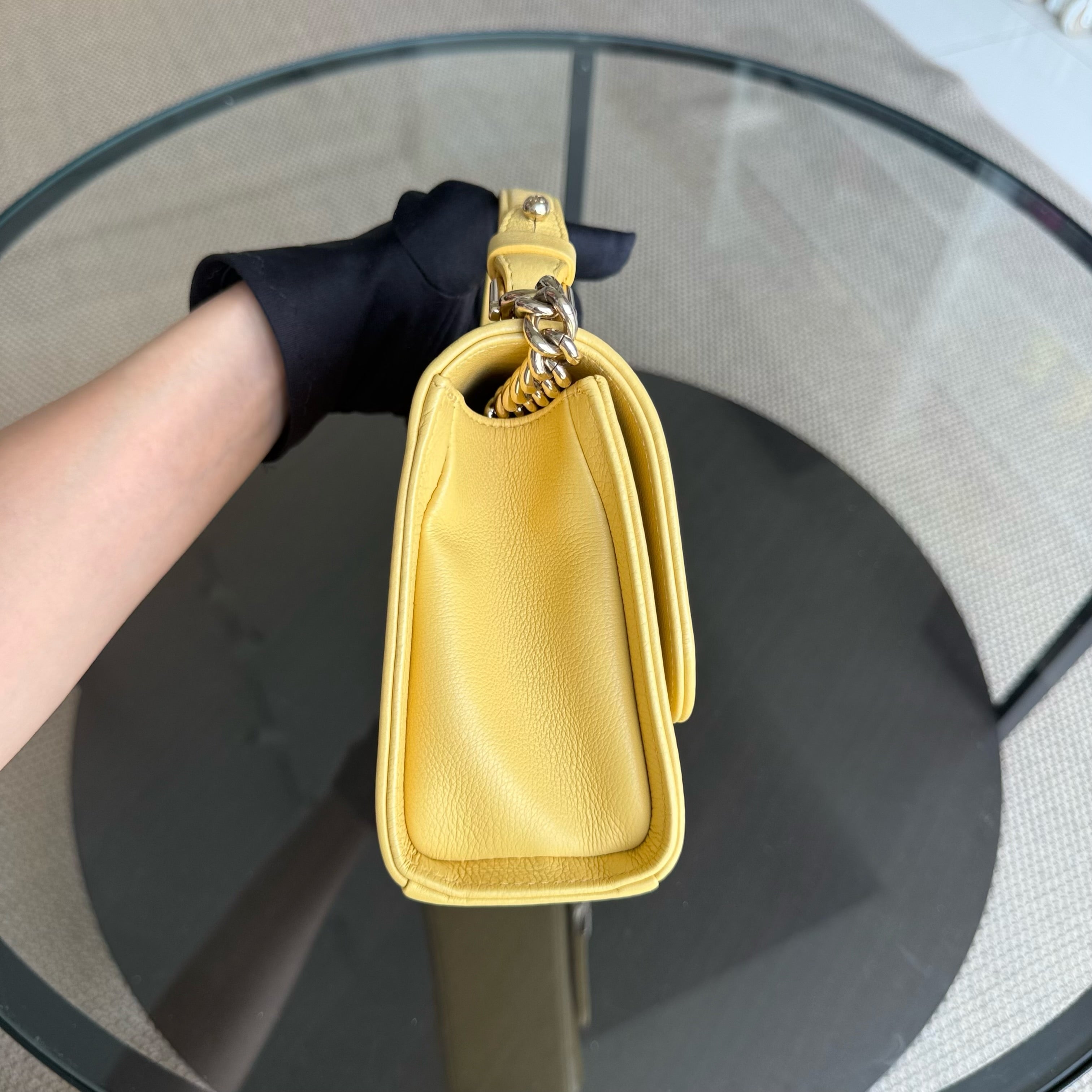 Chanel Label Click Small - Quilted Grained Calfskin Yellow Gold Hardware Series 23