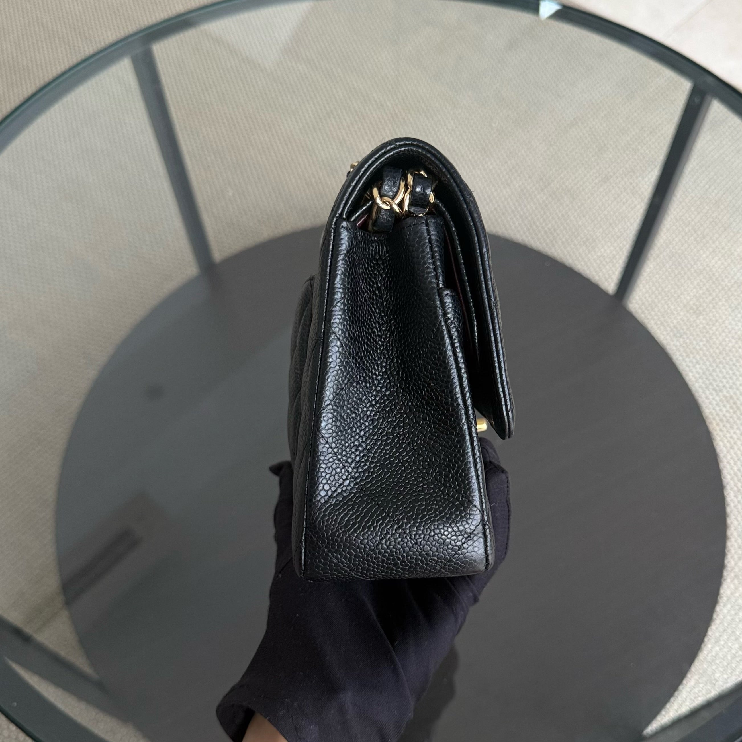 Chanel Classic Flap Medium - Caviar 25CM Quilted Double Flap Black Gold Hardware Series 27