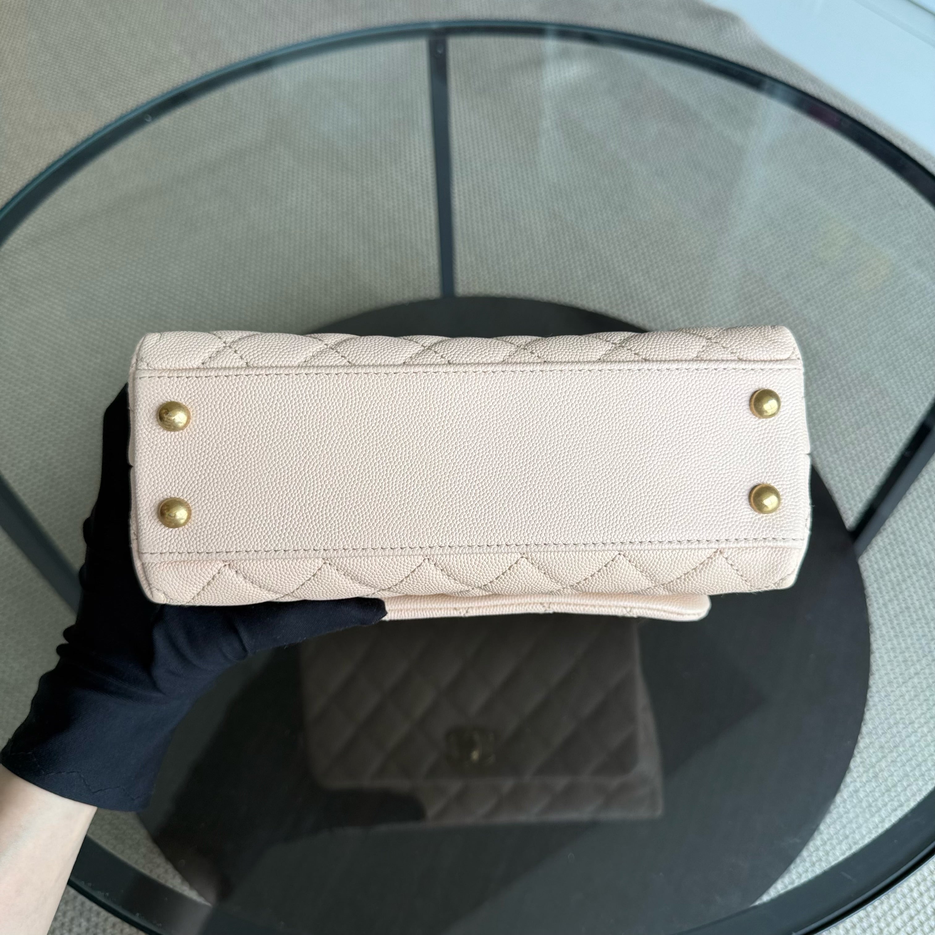 Chanel Coco Handle Small - Caviar Quilted Beige Gold Hardware Series 24