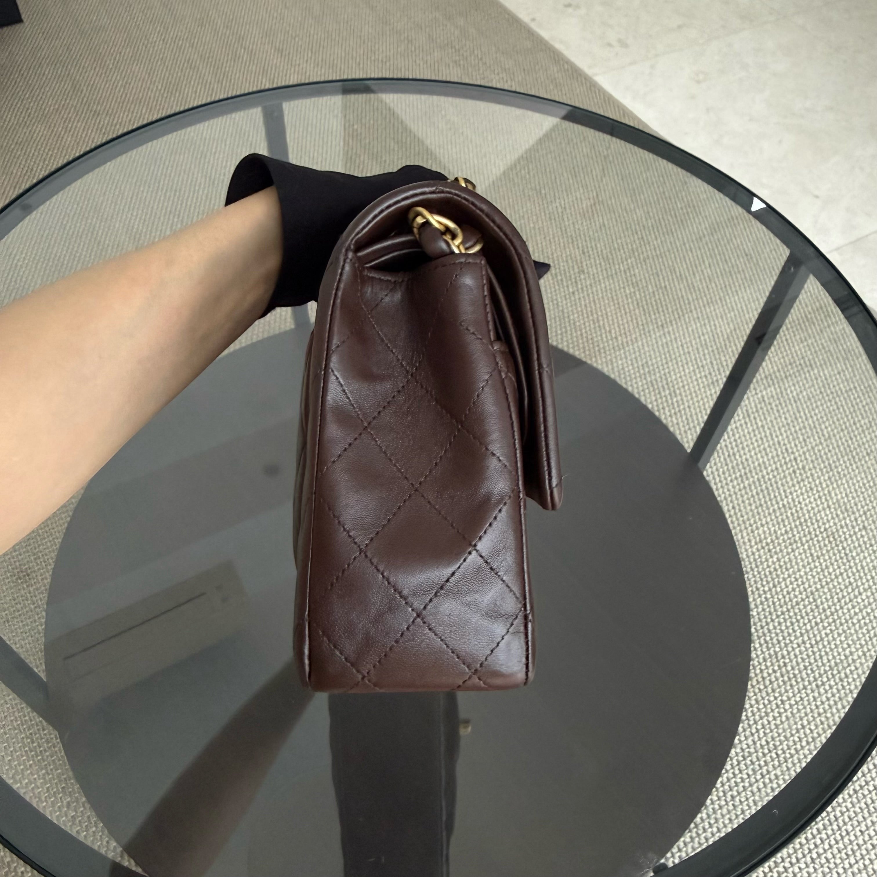 Chanel Classic Flap Medium - 25CM Quilted Lambskin Brown Gold Hardware Series 14