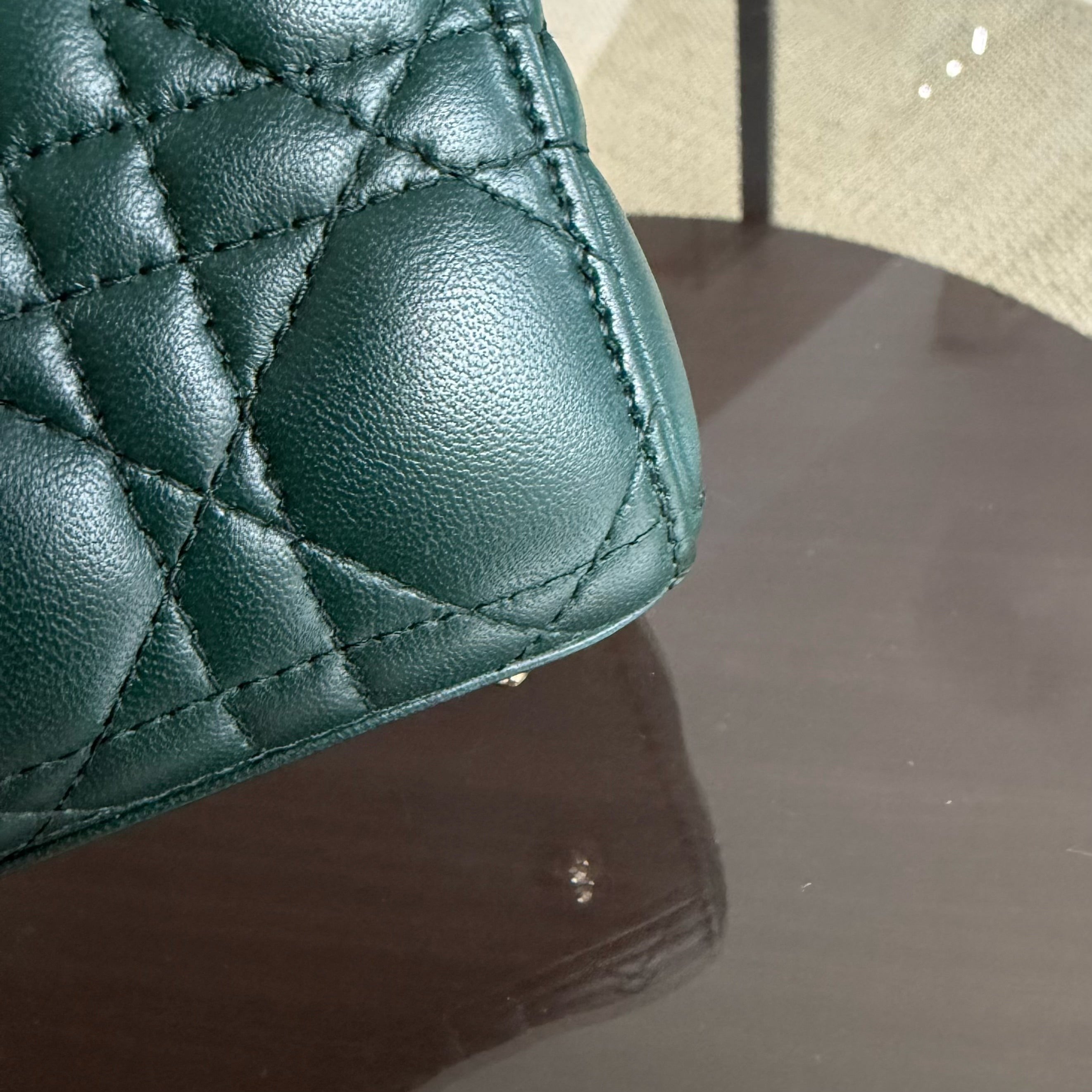 Dior Lady Small Flap - Cannage Lambskin Dark Green Gold Hardware