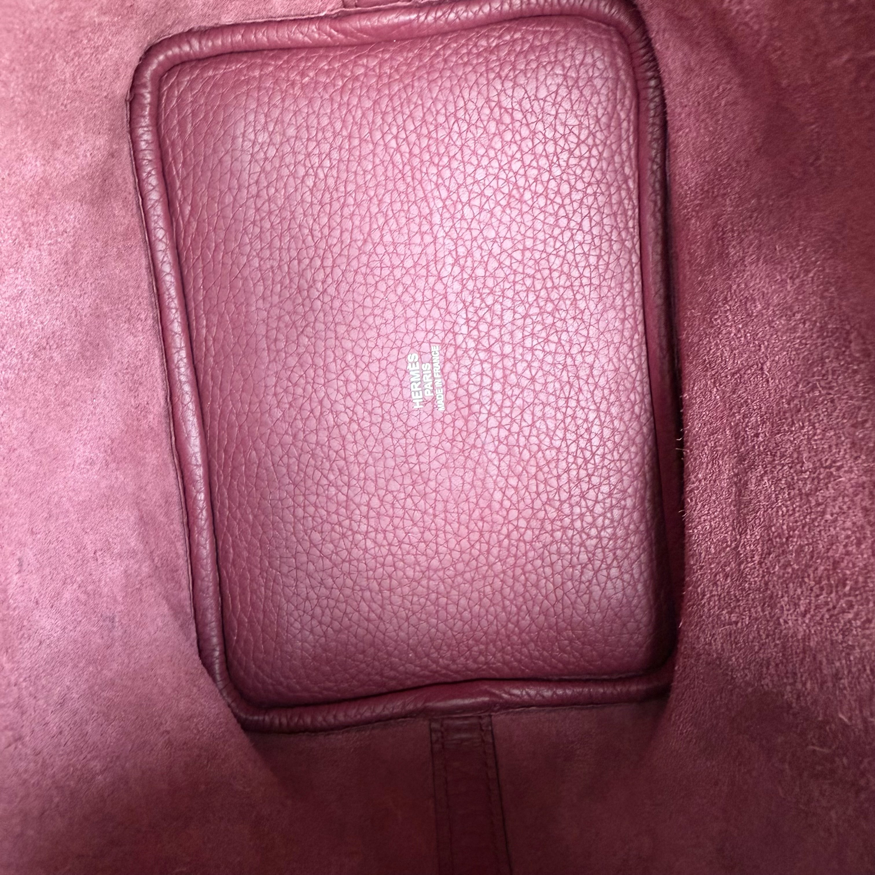 Hermes Picotin 18 - TC Clemence Leather Burgundy Silver Hardware