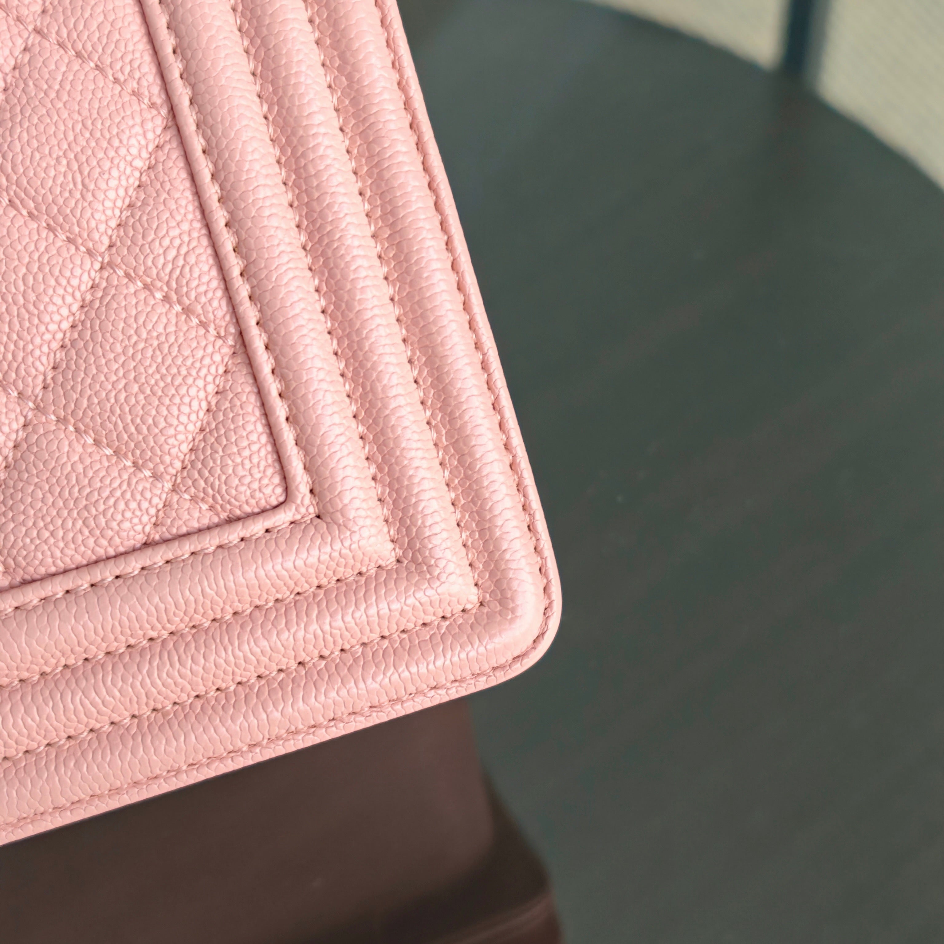 Chanel Boy Medium - Caviar 25CM Quilted Light Pink Gold Hardware Series 25