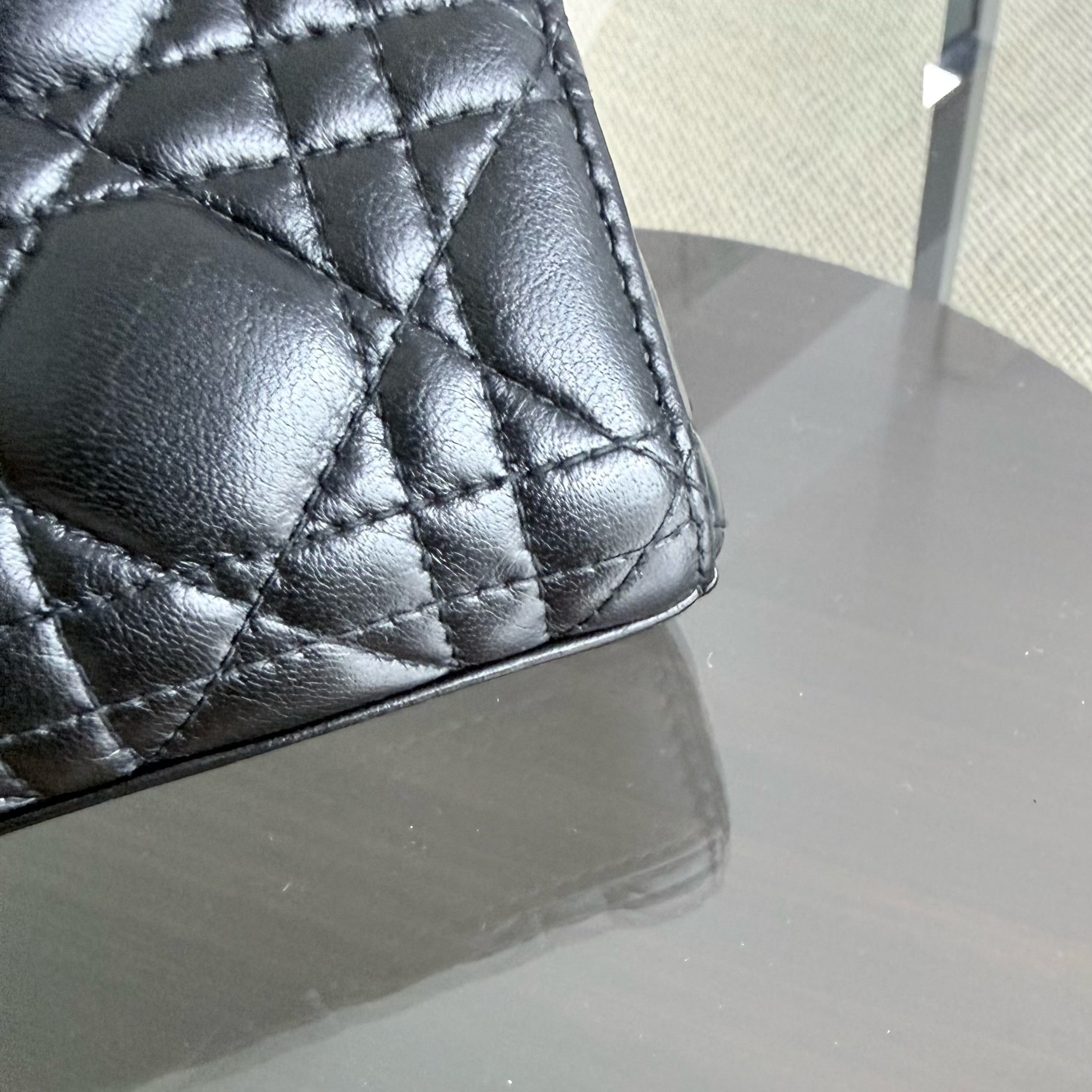 Dior D-Joy Medium - Cannage Lambskin Black Gold Hardware