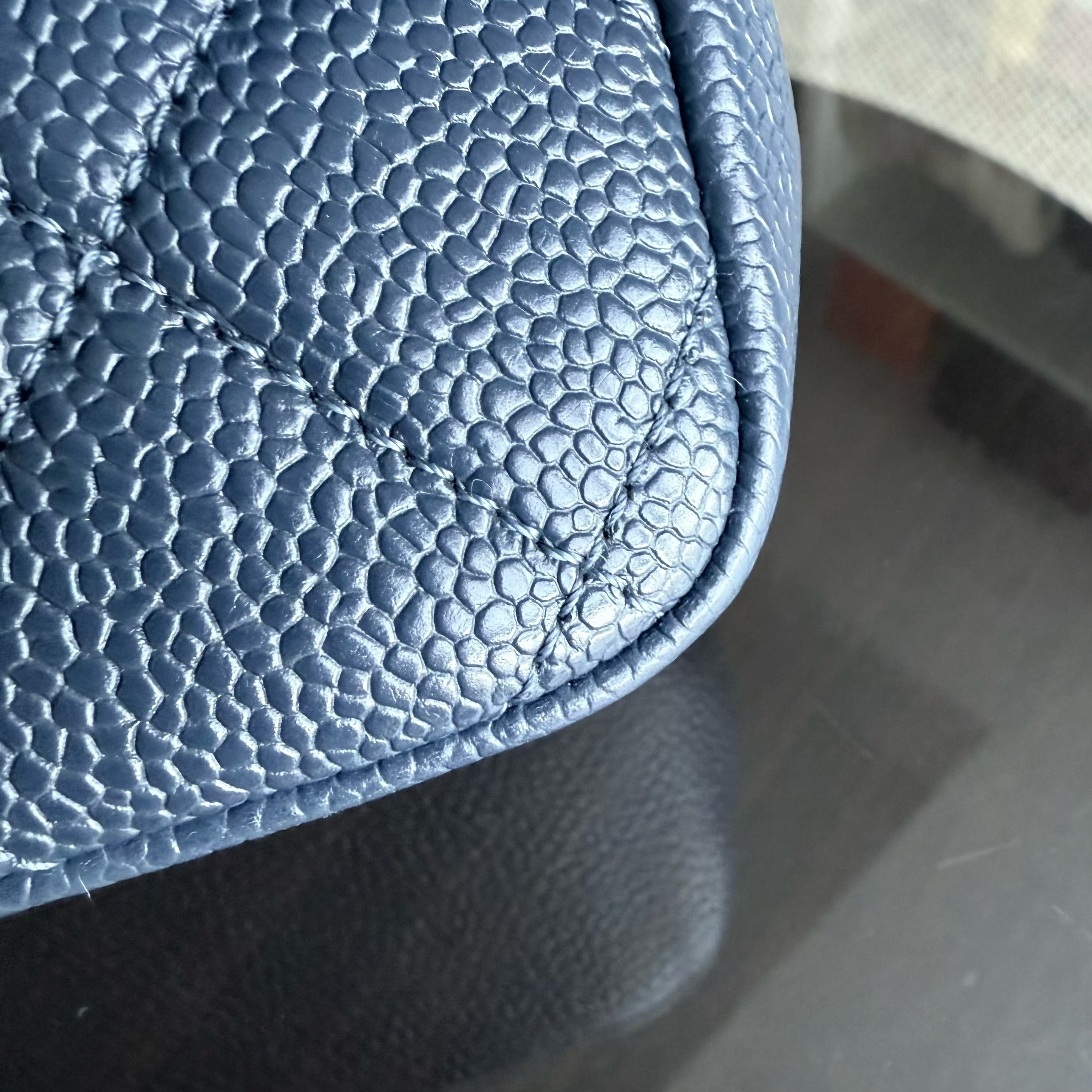 Chanel CC Flap Mini Square - Caviar Quilted All Blue Hardware Series 29
