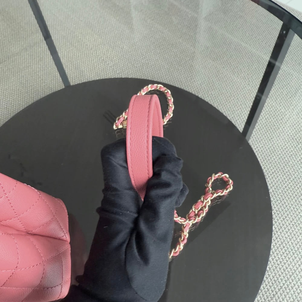Chanel Coco Handle Small - Caviar Quitled Pink Gold Hardware Series 27