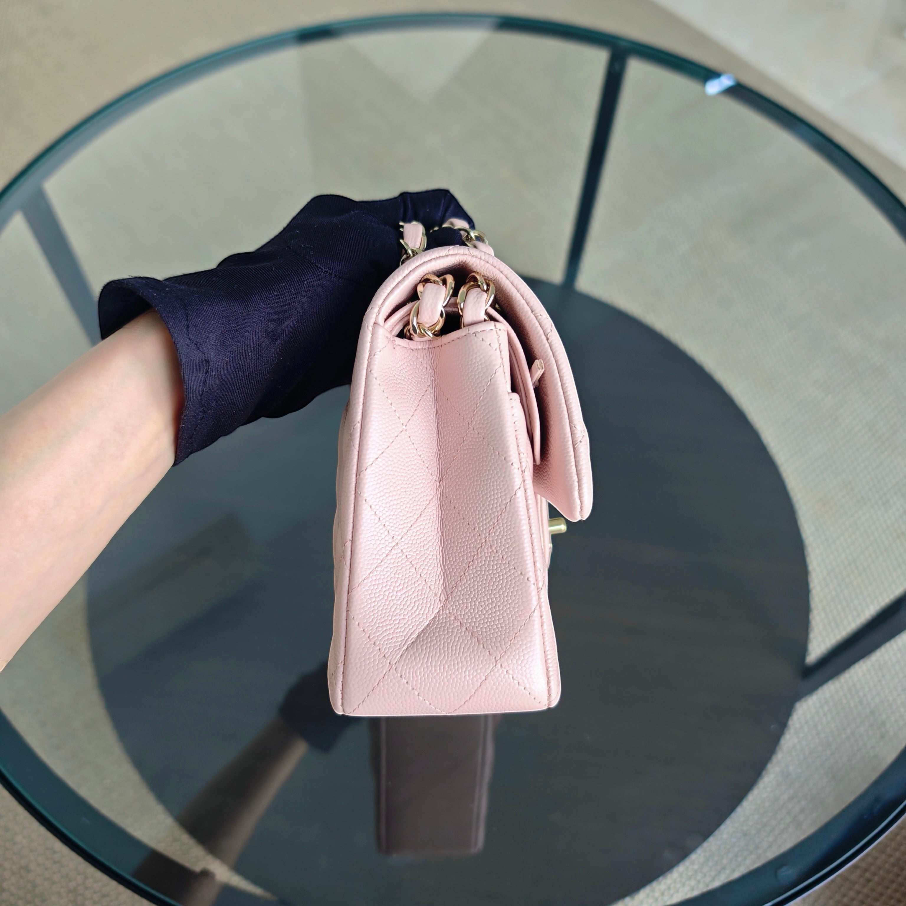 Chanel Classic Flap Small - Caviar 23CM Quilted Sakura Light Pink Light Gold Hardware Series 30