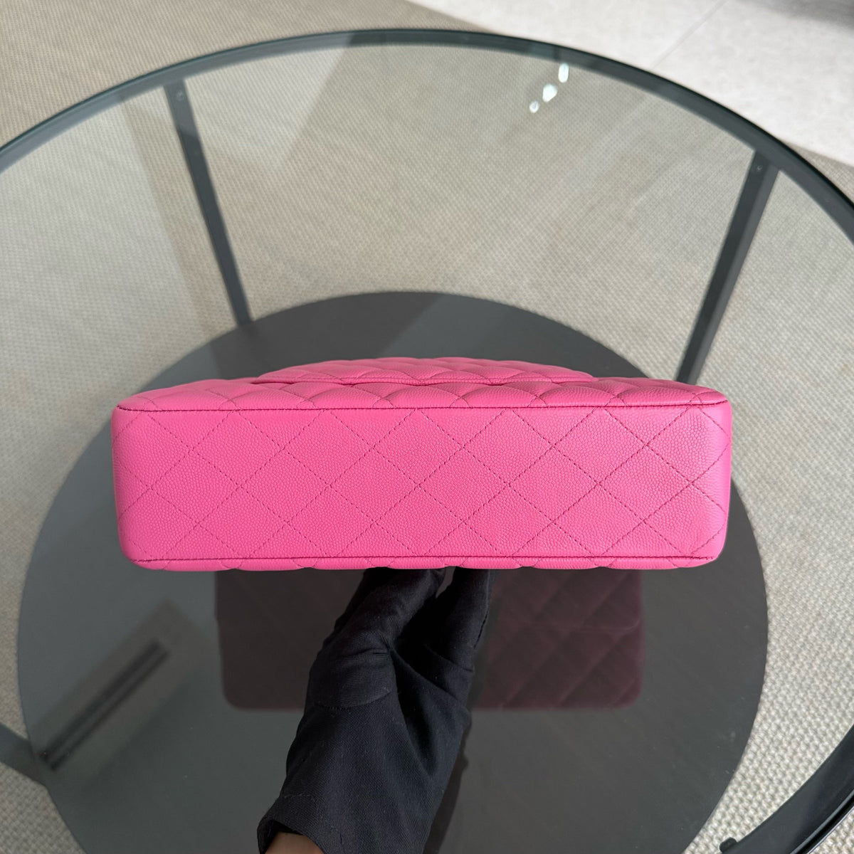 Chanel Classic Flap Medium - 25CM Quilted Caviar Pink Gold Hardware Series 27