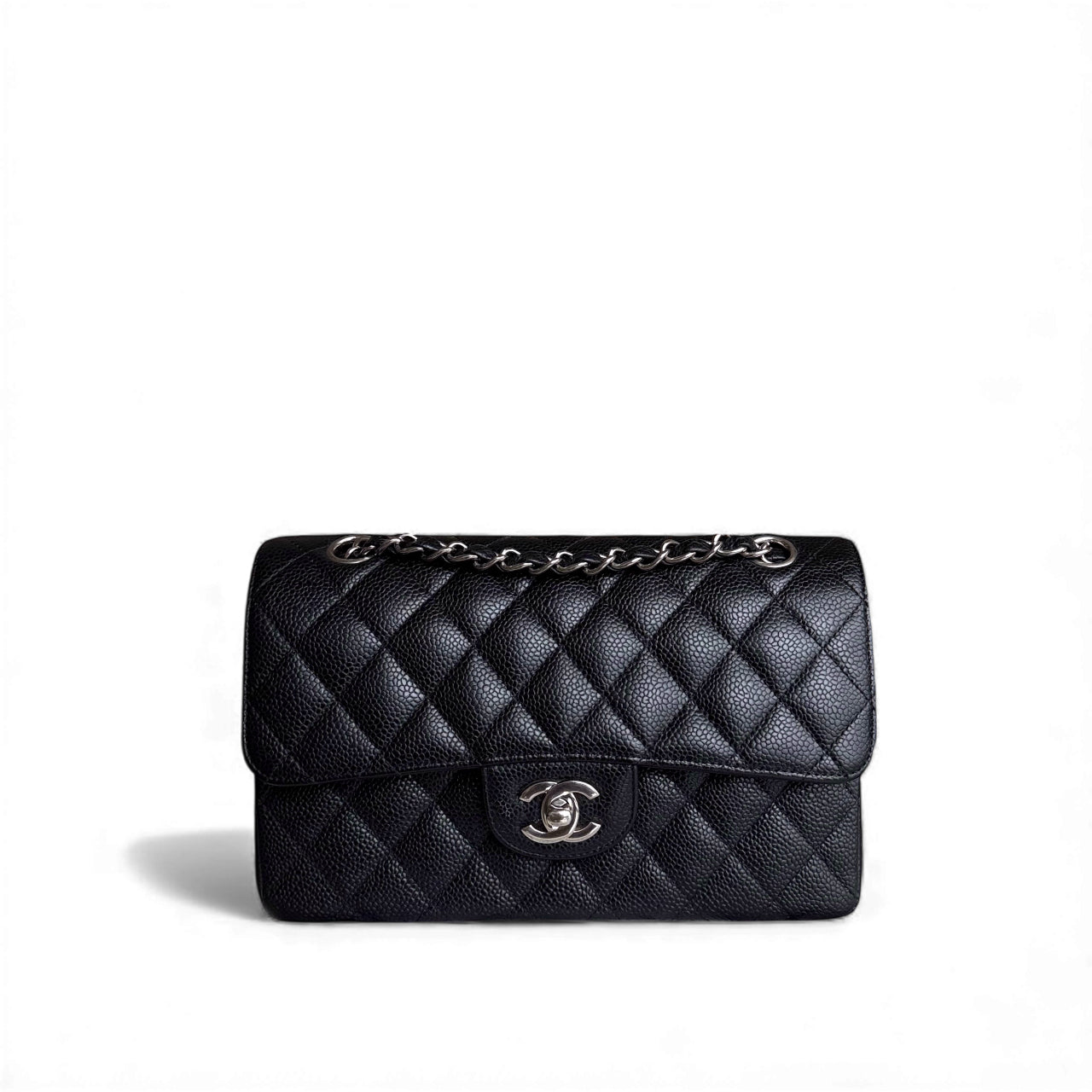 Chanel Classic Flap Small - 23CM Quilted Caviar Black Silver Hardware Series 19 19