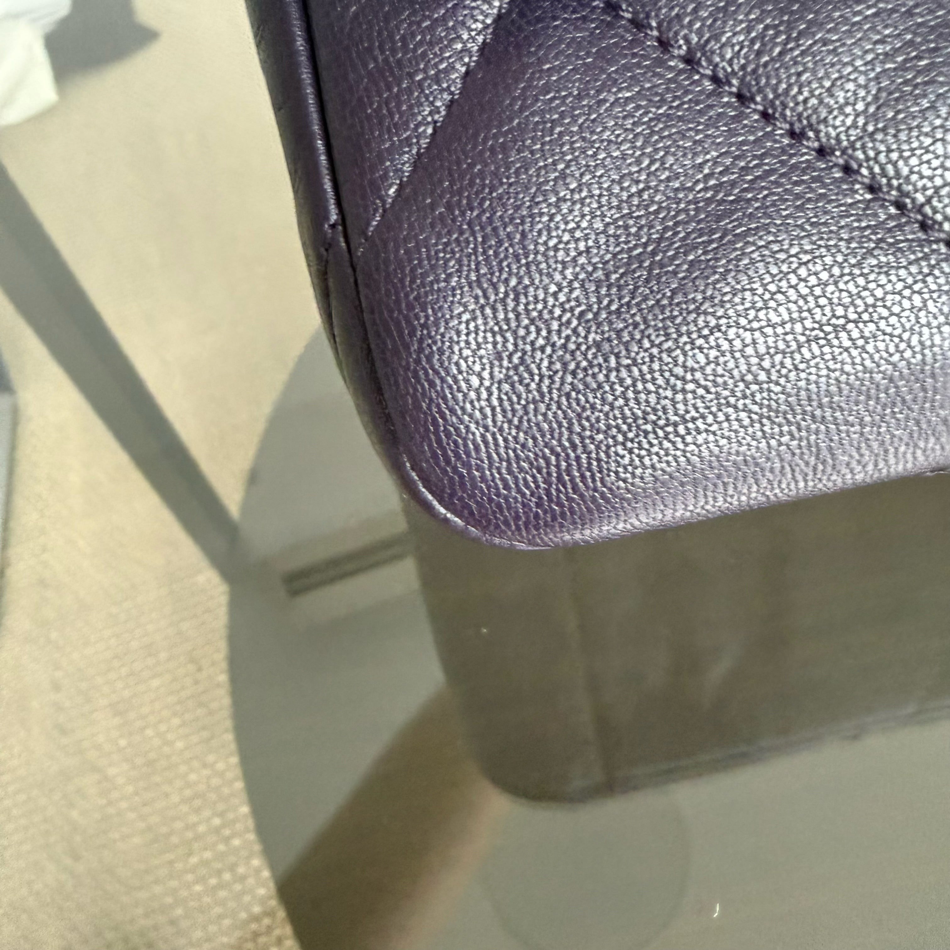 Chanel 19Bag C19 Small - Quilted Goatskin Dark Purple Gold Two-tone Hardware Series 30