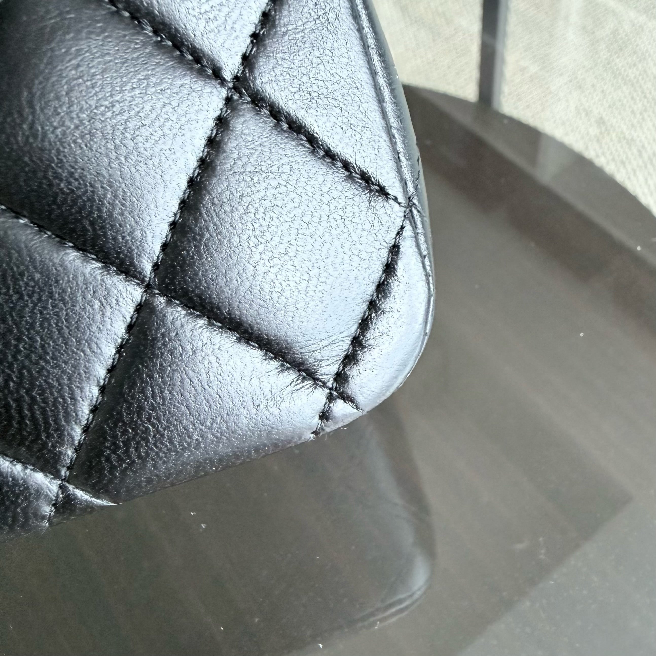 Chanel Classic Flap Medium - 25CM Quilted Lambskin Black Gold Hardware Series 13