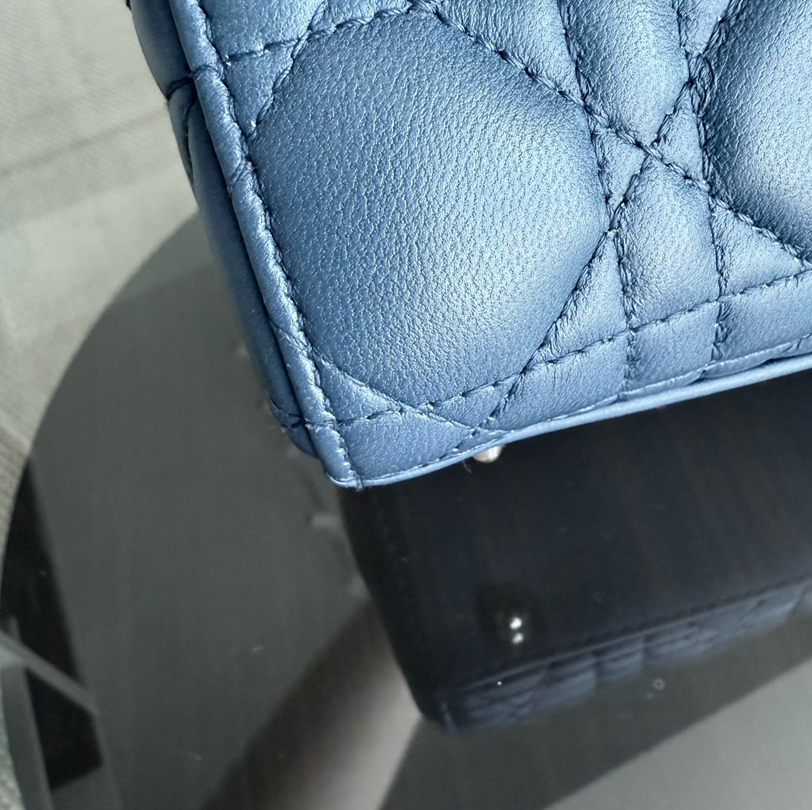 Dior Lady Small Flap - Cannage Lambskin Blue Gold Hardware MyABC