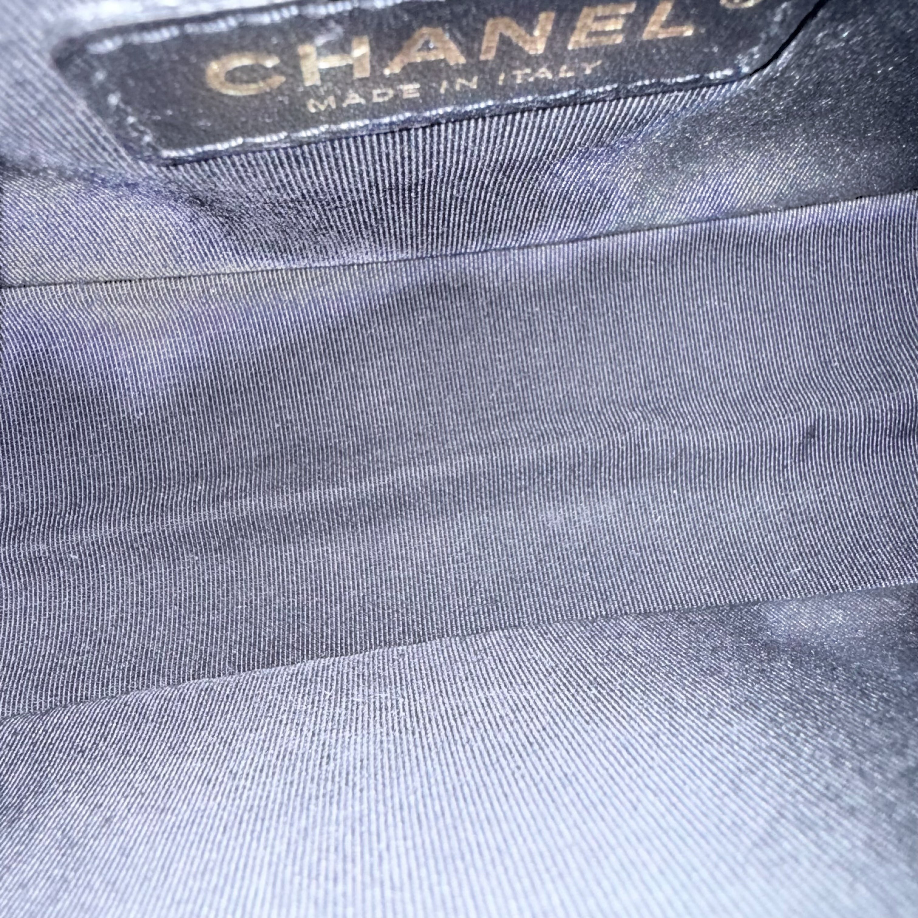 Chanel Boy Medium - Caviar 25CM Chevron Black Gold Hardware Series 24