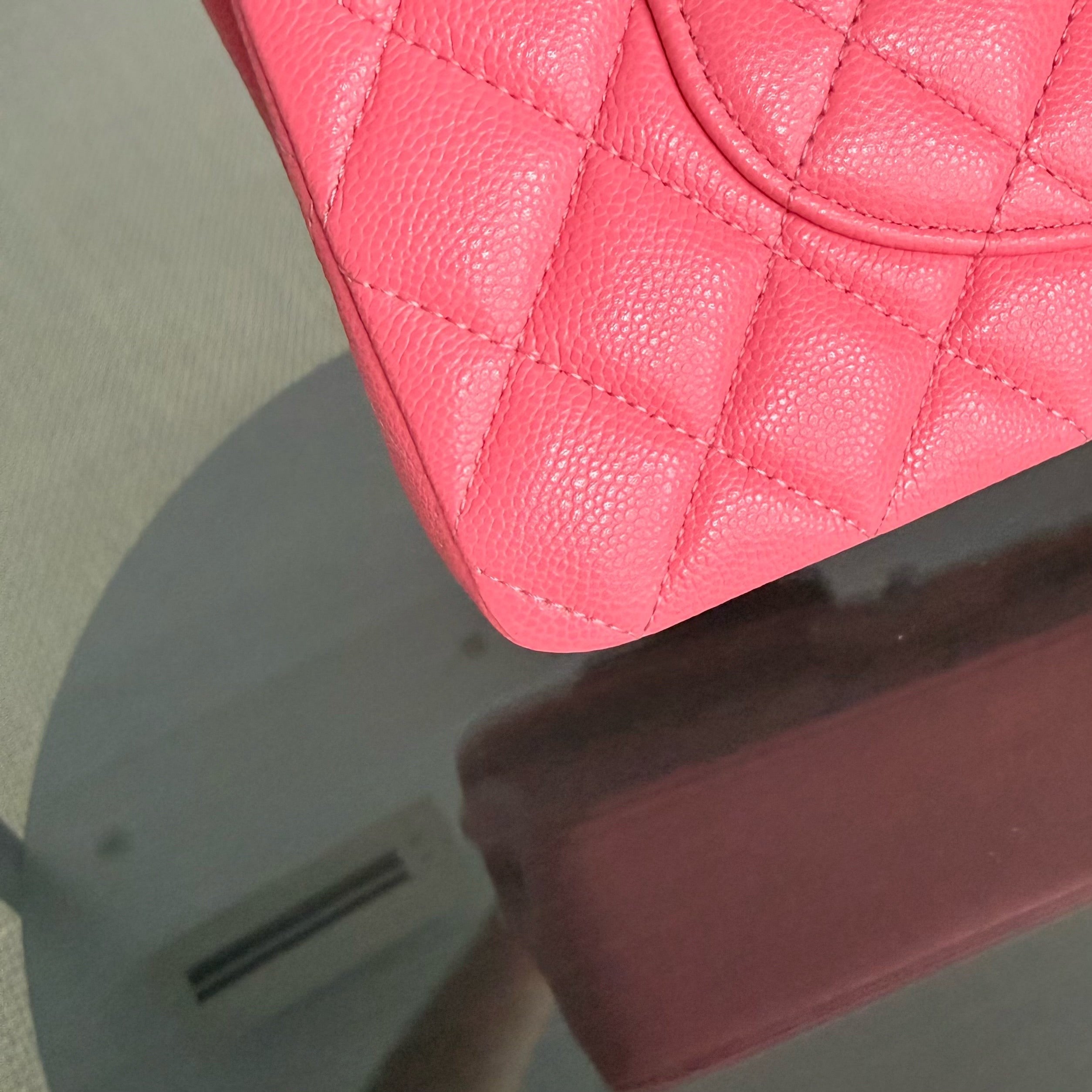 Chanel Classic Flap Medium Microchip - 25CM Quilted Caviar Pink Limited Edition Hardware