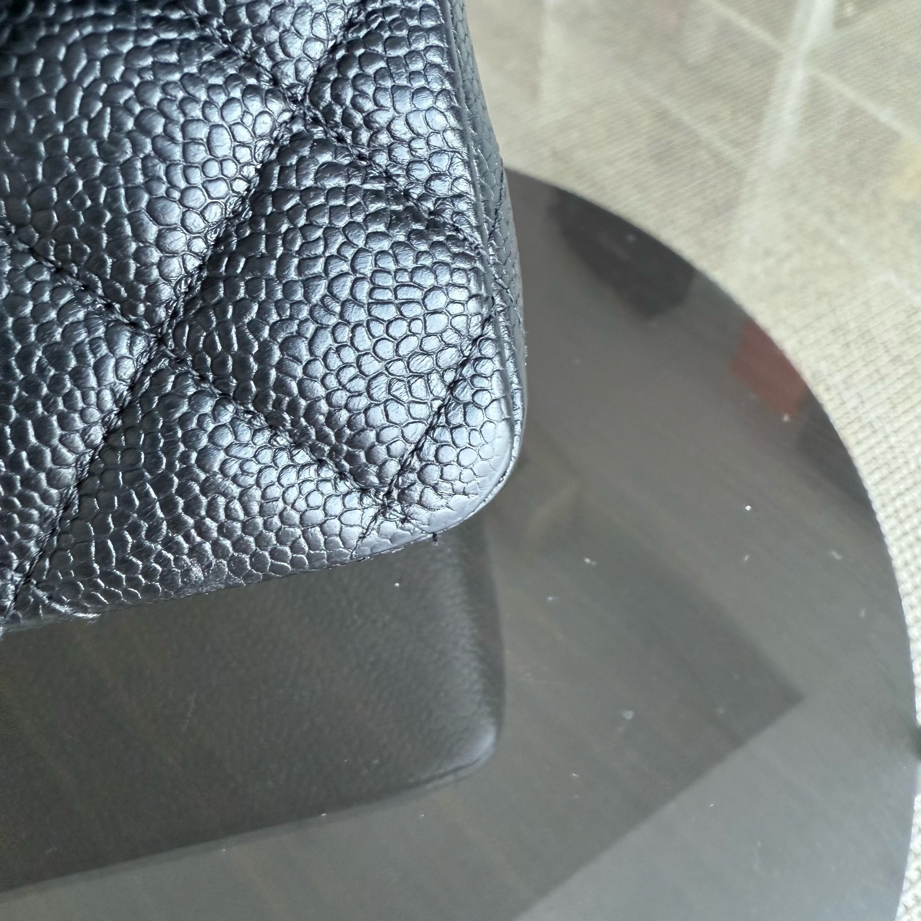 Chanel Classic Flap Medium - 25CM Quilted Caviar Black Silver Hardware Series 20
