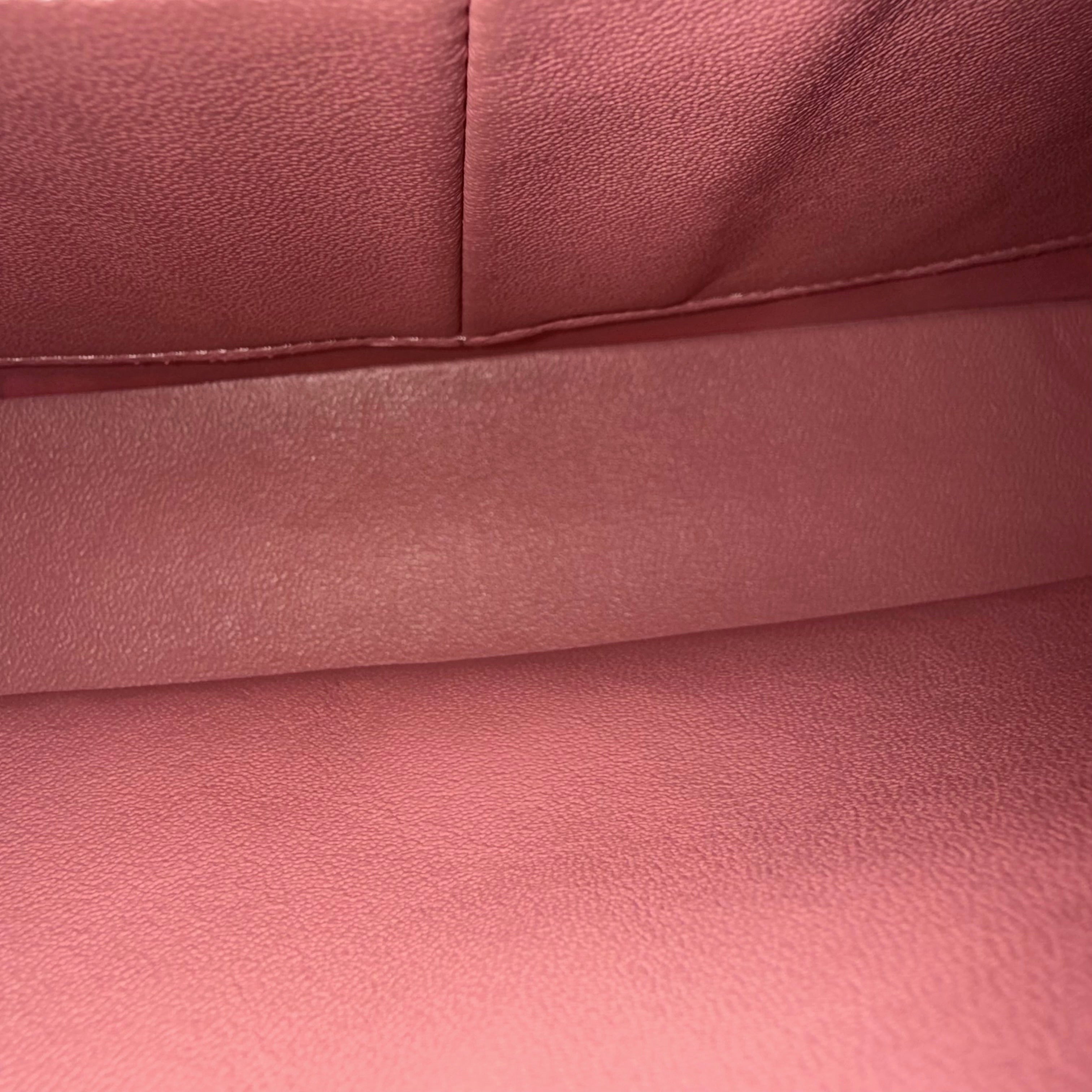 Chanel Classic Flap Medium - 25CM Quilted Lambskin Light Pink Silver Hardware Series 18