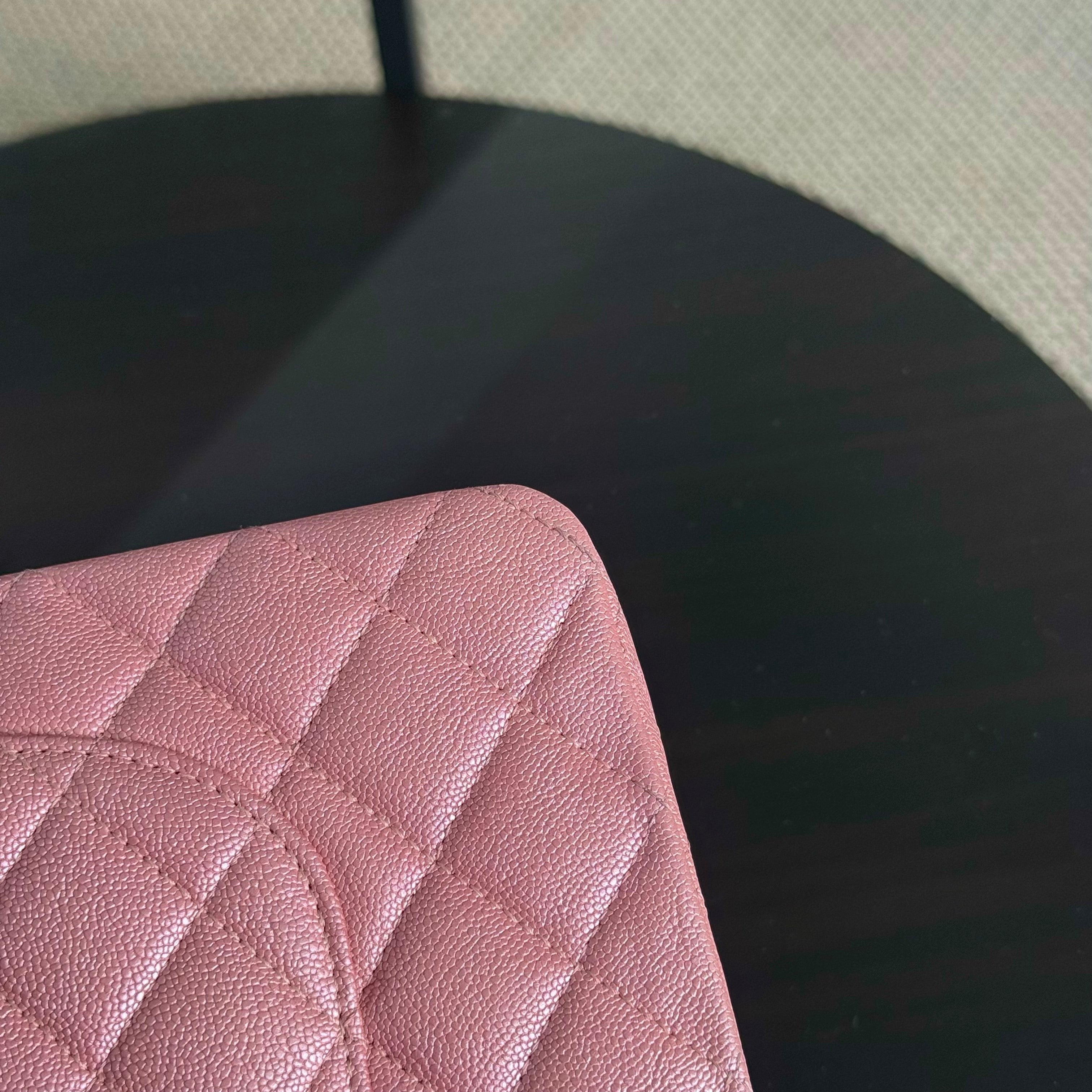 Chanel Classic Flap Medium - 25CM Quilted Caviar Light Pink Gold Hardware Series 27