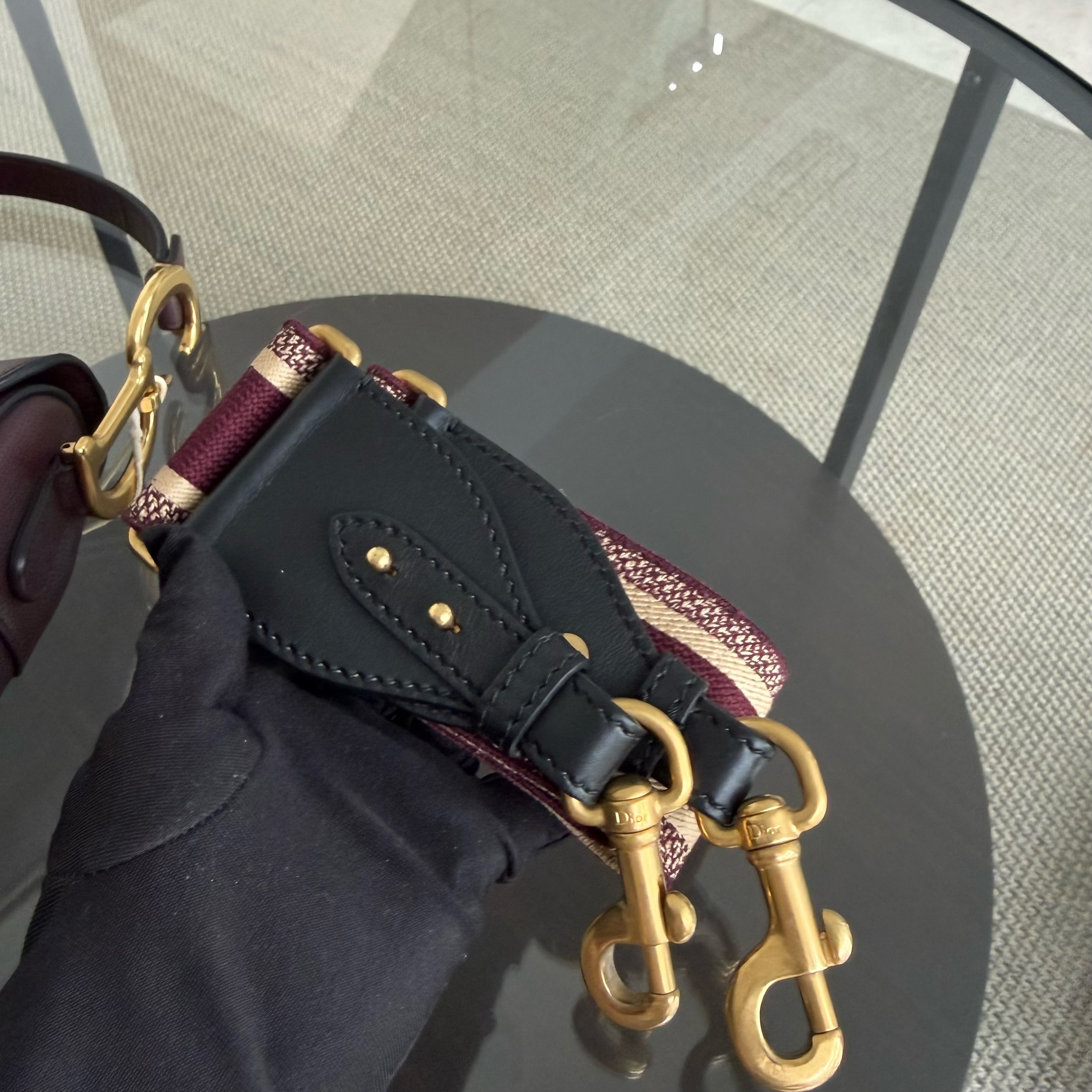 Dior Saddle Medium - Caviar Black Gold Hardware with Strap