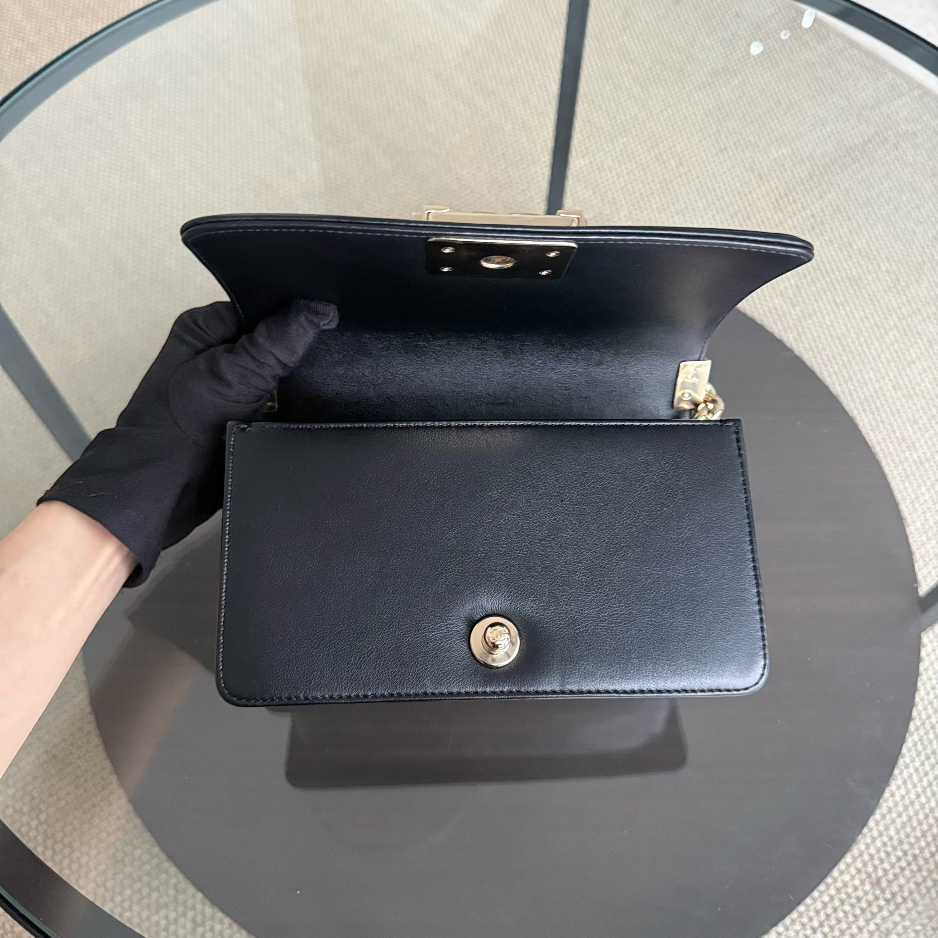 Chanel Boy Small - 20CM Stingray Black Gold Hardware Series 27