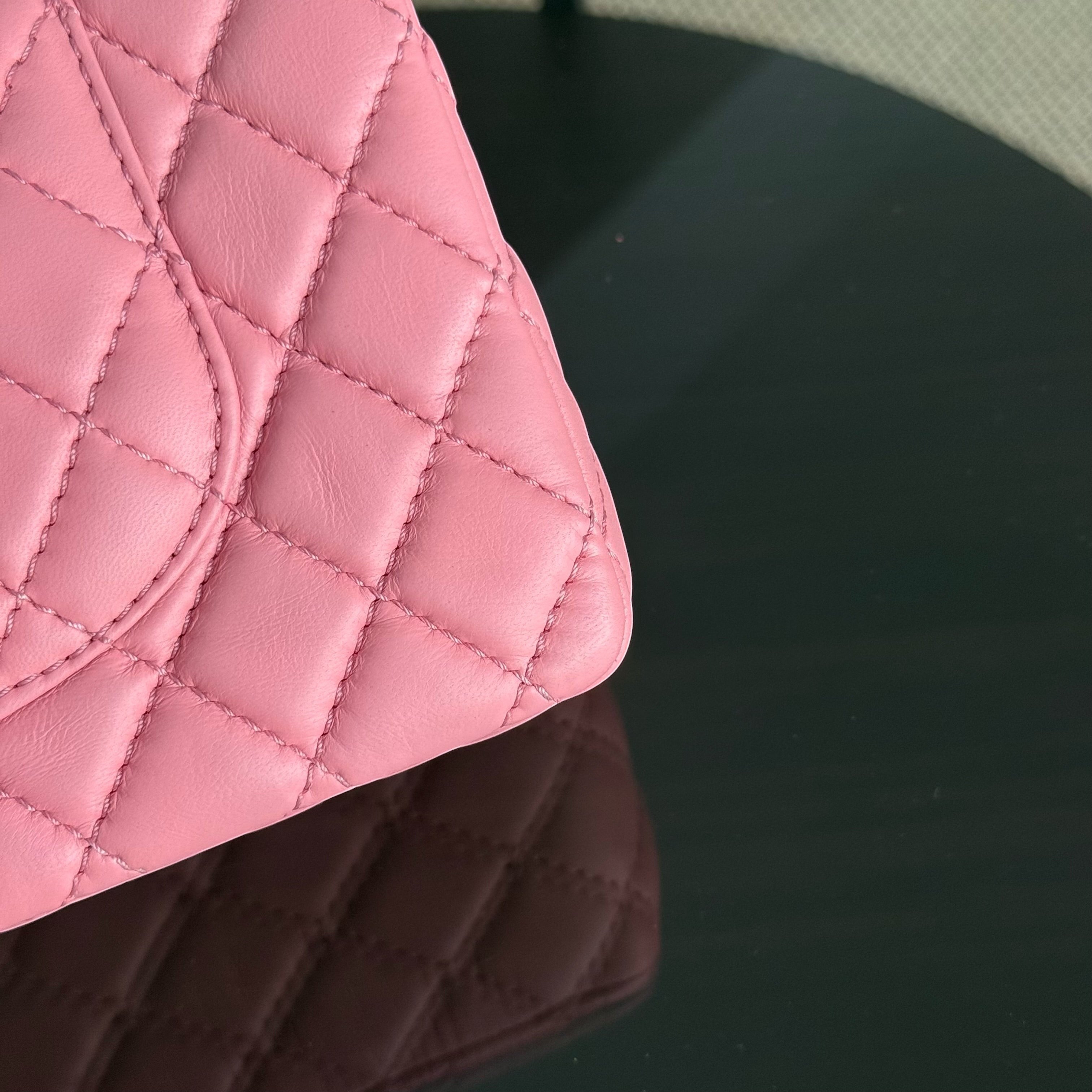 Chanel Classic Flap Medium - 25CM Quilted Lambskin Light Pink Gold Hardware Series 12