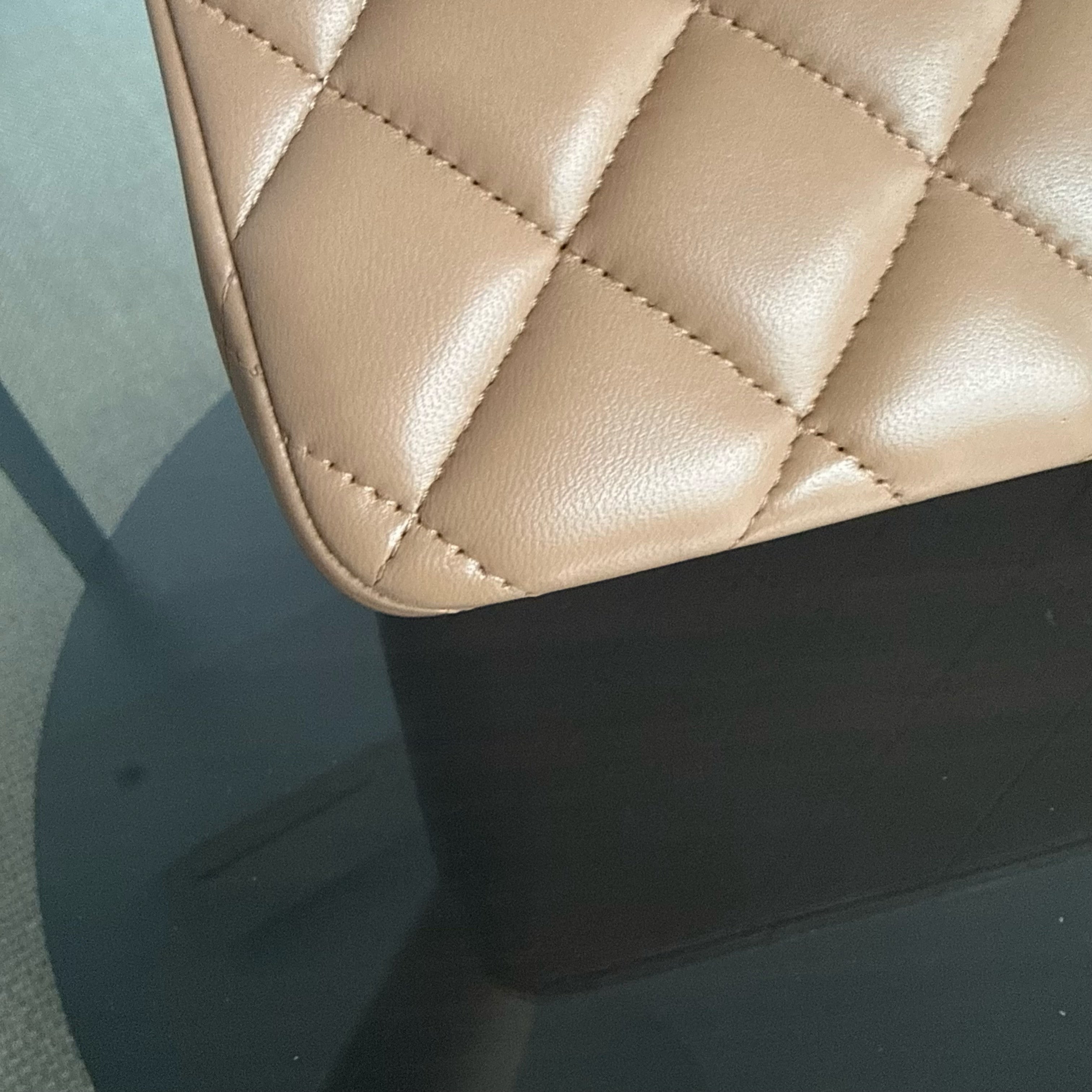 Chanel Classic Flap Jumbo - Double Flap 30CM Quilted Lambskin Caramel Dark Beige Gold Hardware Series 18