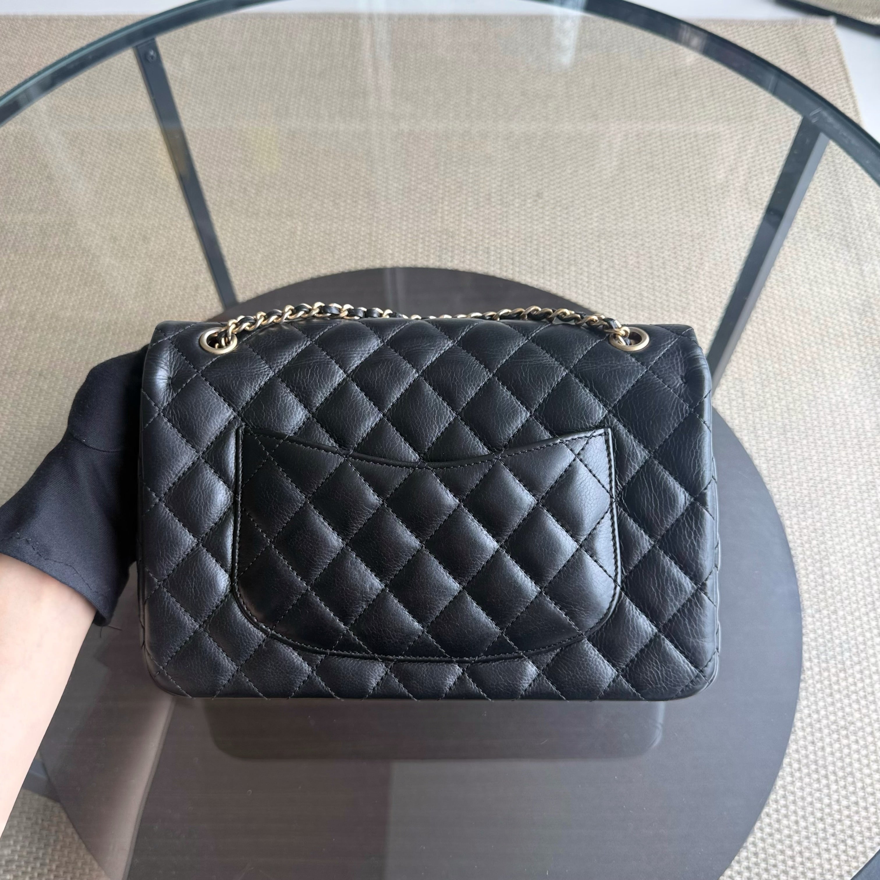 Chanel Classic Flap Seasonal  Medium- Rock The Corner Quilted Calfskin Black Gold Hardware Series 24