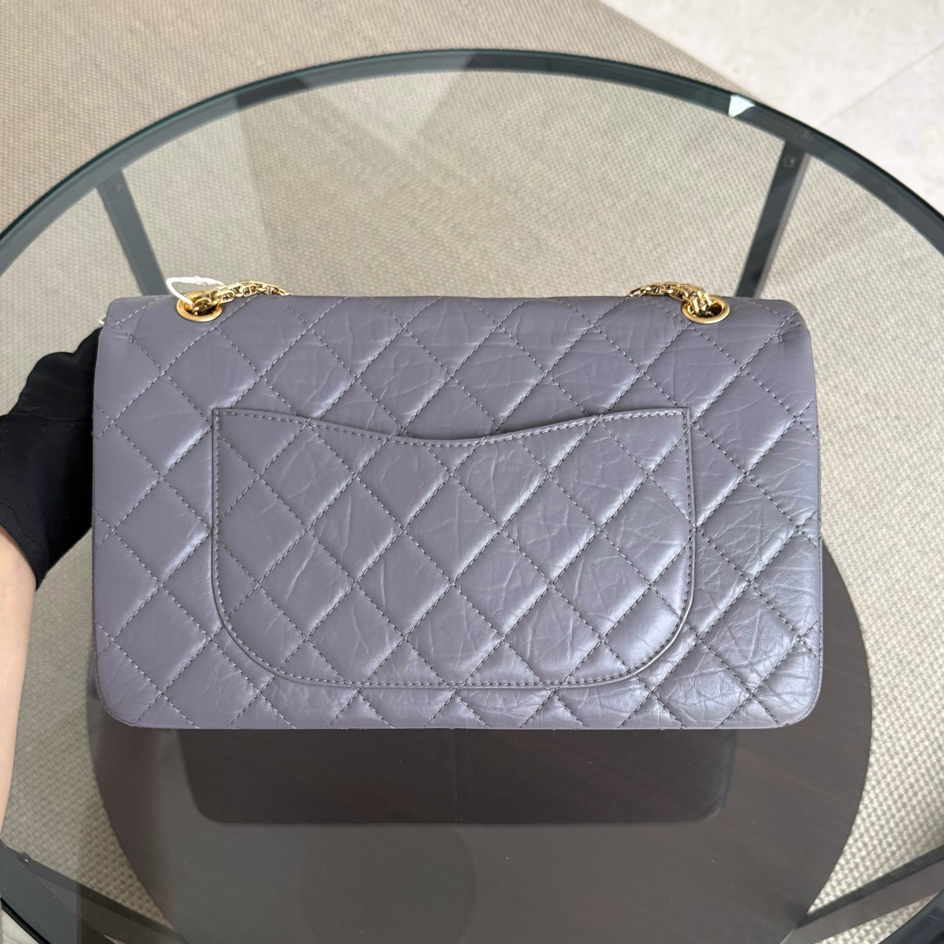 Chanel 2.55 Reissue 227 - Quilted Aged Calfskin Lavender Gold Hardware Series 14